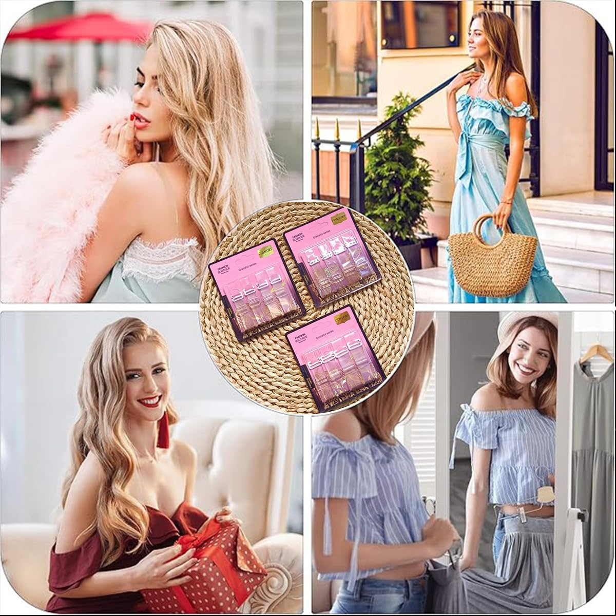 Clear Bra Straps, Skin-Friendly, Exposed Invisible Non-Slip, Detachable and Adjustable Bra Straps Soft for Strapless Bra, 2 Pairs image number 3