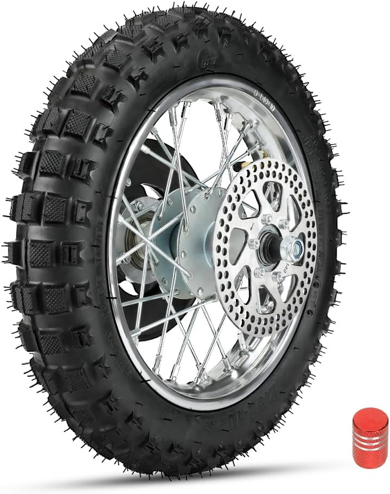 FVRITO Rear Wheel Assembly Replacement for Razor MX500 MX650 SX500 Mini Dirt Rocket Bike 2.50-10 2.50X10 Tire Tube Rim Chain Sprocket Axle Brake Rotor Parts image number 5