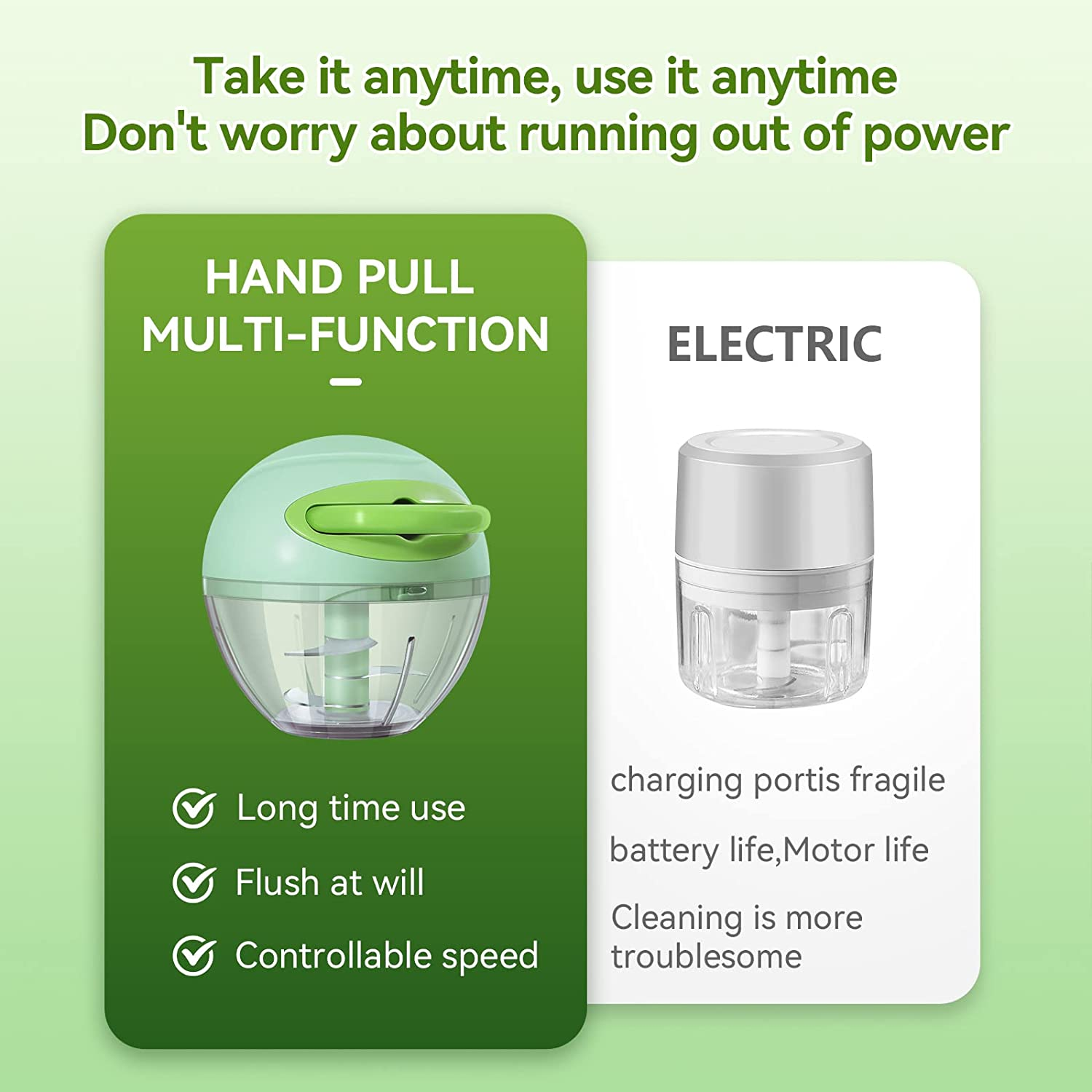 Garlic Mincer, Mini Chopper, Quick & Easy, Dishwasher Safe, Green, 180Ml image number 5