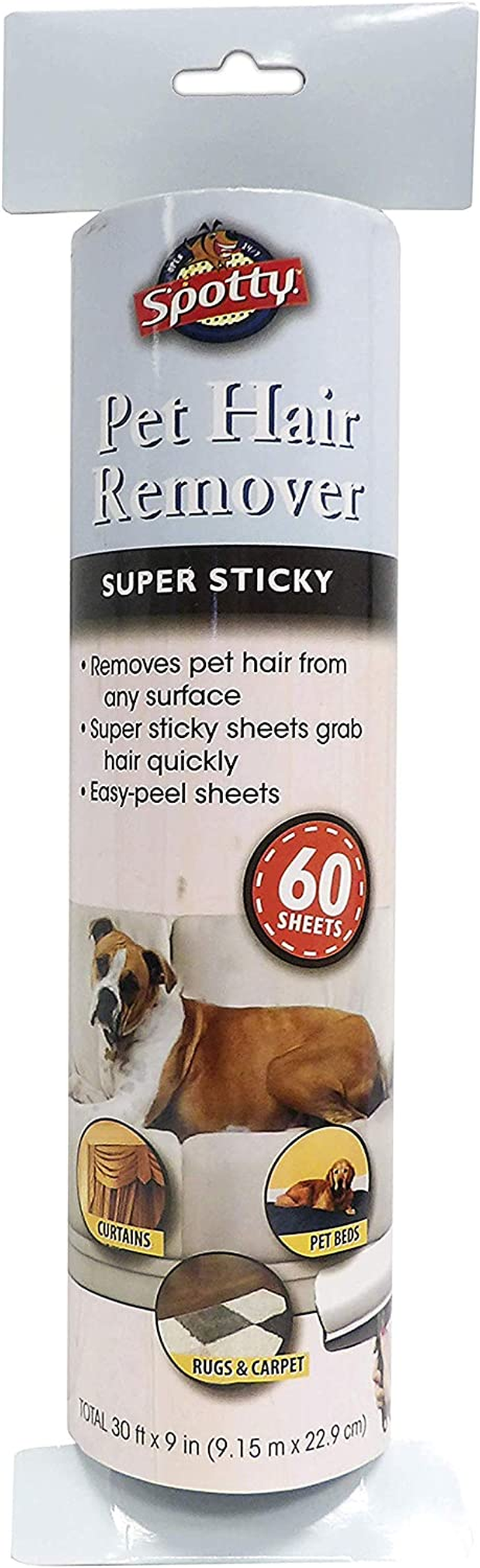 Spotty Supersize Extra Sticky, Adhesive Lint Roller Refill, Pet Cat & Dog Hair Remover for Clothes and Furniture, 60 Sheet Ct image number 3