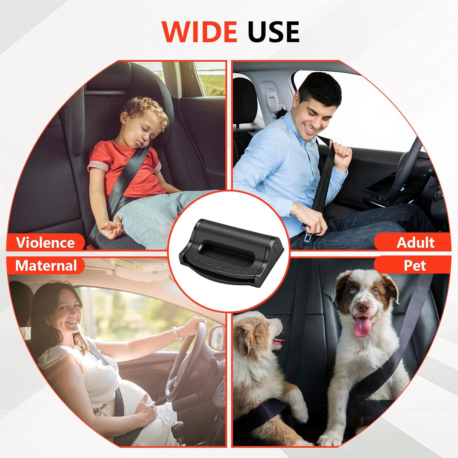 2PCS Car Seatbelt Adjuster, Universal Auto Seat Belt Clips for Adults/Kids, Comfort Car Shoulder Neck Protector Strap Positioner, Seatbelt Locator Retainer Locking Clips for Car, SUV (Black)