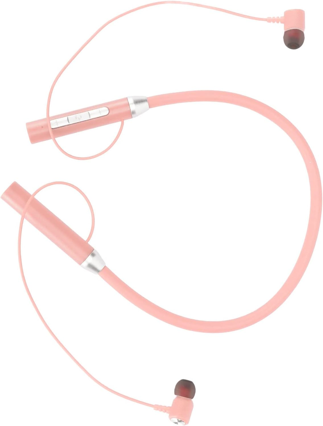 Tnfeeon Magnetic Neckband Earbuds, Ergonomic Design with Enhanced Bass, IPX5 Waterproof for Sports and Fitness (Pink) - Blue image number 4