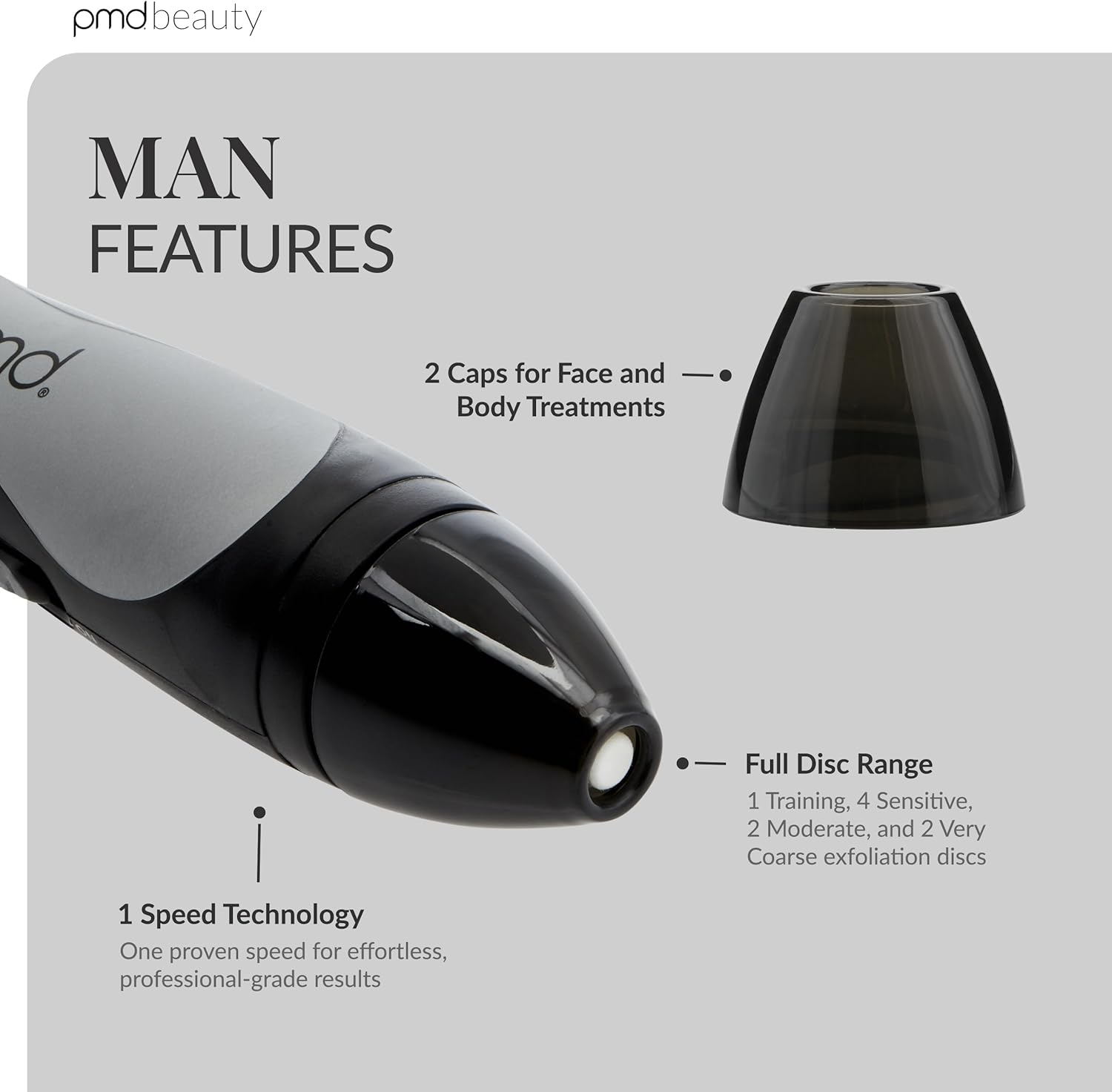 PMD Personal Microderm Man - At-Home Microdermabrasion Machine with Kit for Face & Body - Exfoliating Crystals and Vacuum Suction for Bold and Striking Skin image number 2