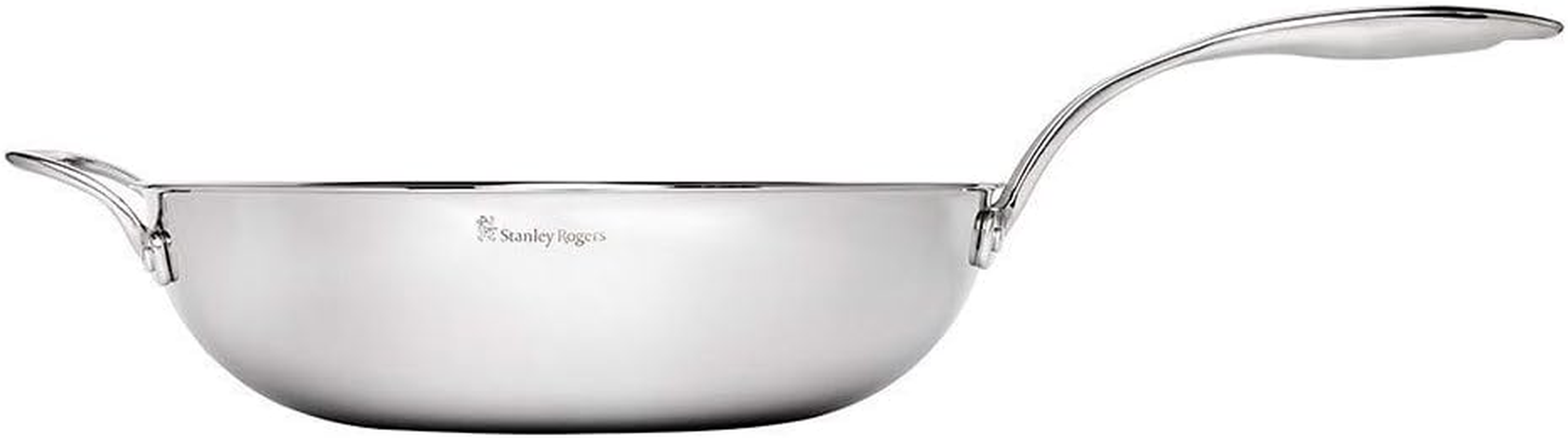 Stanley Rogers Matrix Non-Stick Wok Pan 32Cm &ndash; Tri-Ply Stainless Steel Cookware for Induction and Stove Cooking &ndash; Premium Kitchen Pan for Stir Frys and Saut&eacute;ing