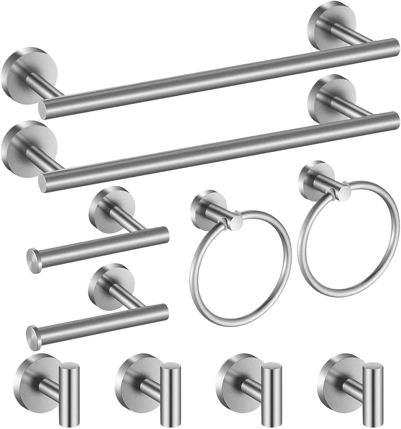 Hinmood Bathroom Hardware Set Black and Gold, Towel Bar Set Including 16Inch Towel Bars, Toilet Paper Holders, Towel Rings and Robe Towel Hooks