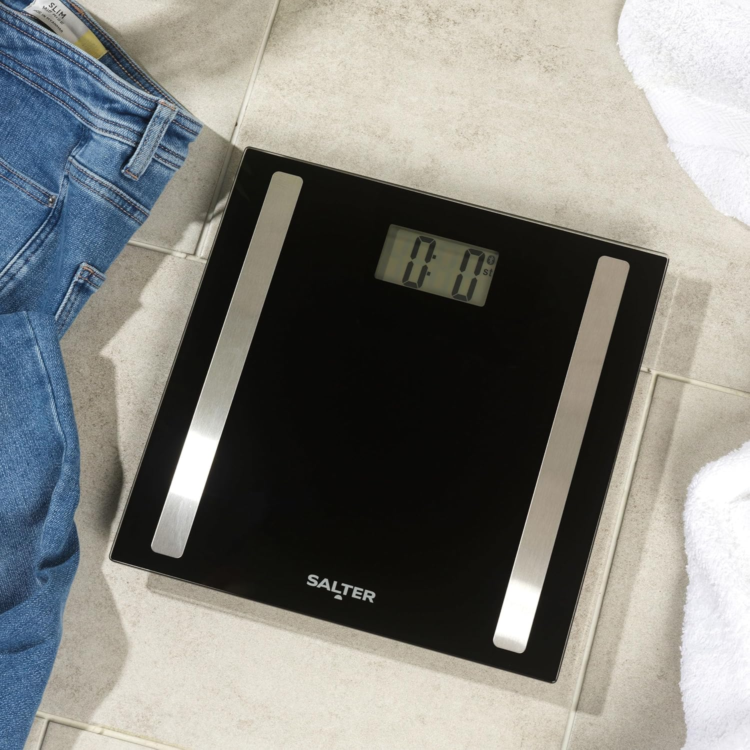 Salter Bluetooth Smart Bathroom Scale 180Kg, Black image number 1