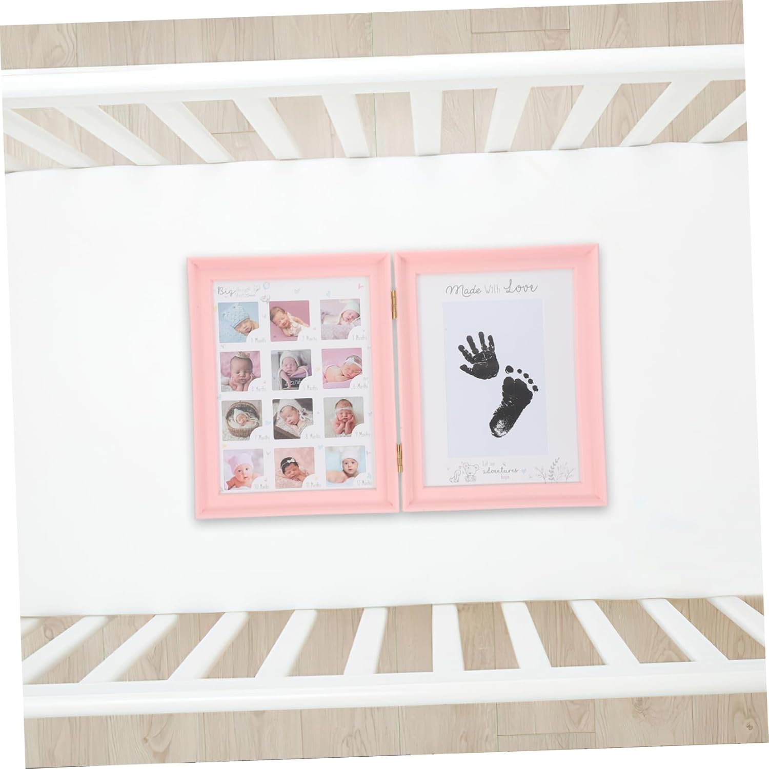 Newborn Growth Photo Frame Handprint and Footprint Kit Meaningful Keepsake for for Nursery Decor Showers and Special Occasions image number 3