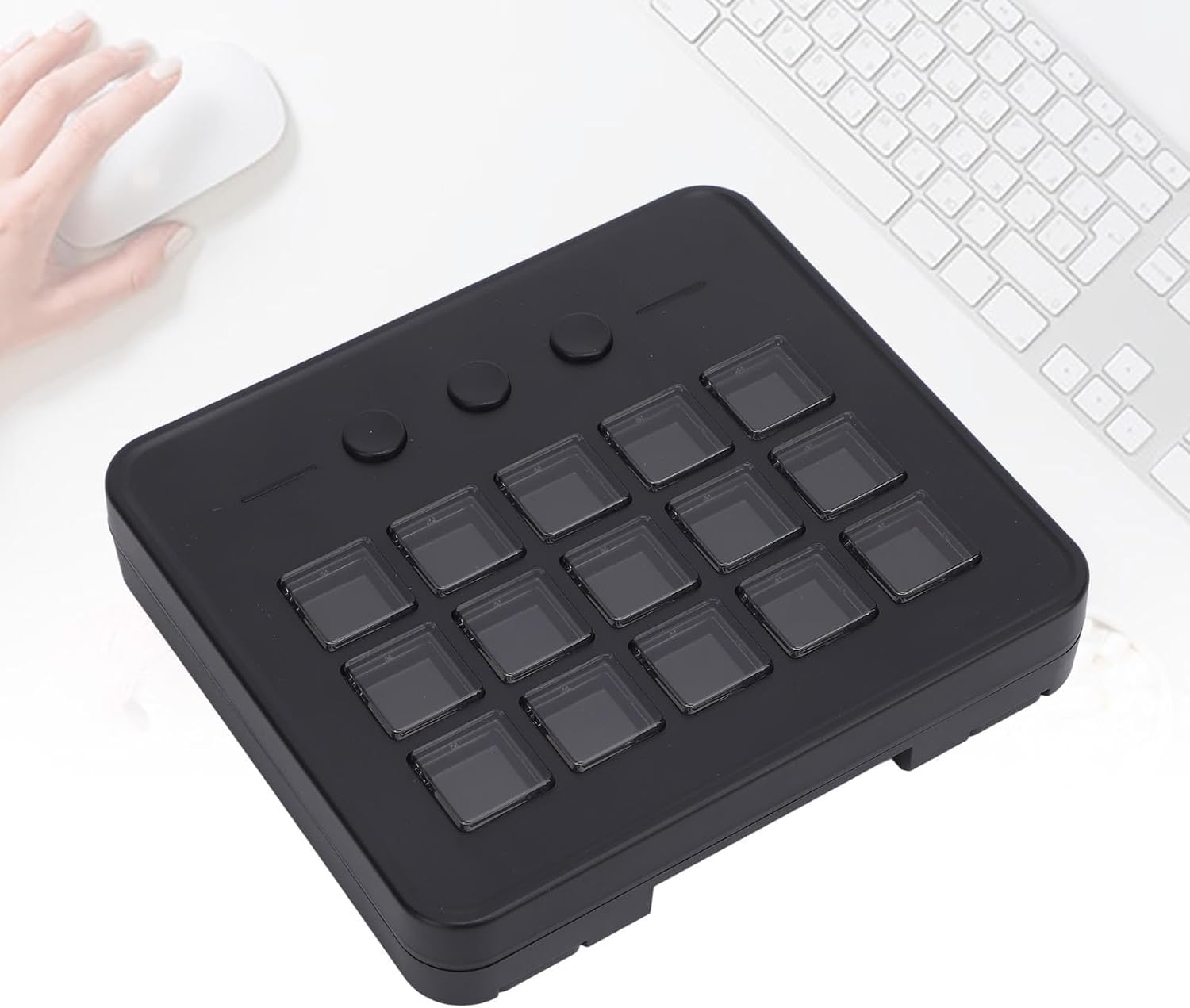 Stream Controller, Stream Control Deck with 15 Macro Keys, Customizable LCD Keys Studio Controller, Gaming Workflow Macro Keypad for OBS PC