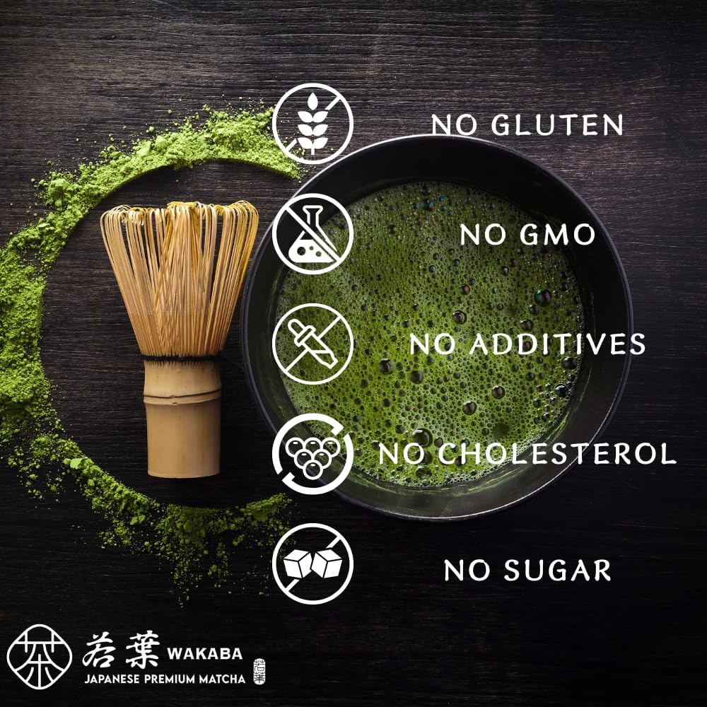 WAKABA 1St Harvest Finest Organic Matcha &ndash; Contest Grade 30G from Uji, Kyoto, Japan | JAS/USDA Certified | Stone-Milled | Emerald Green Color image number 1