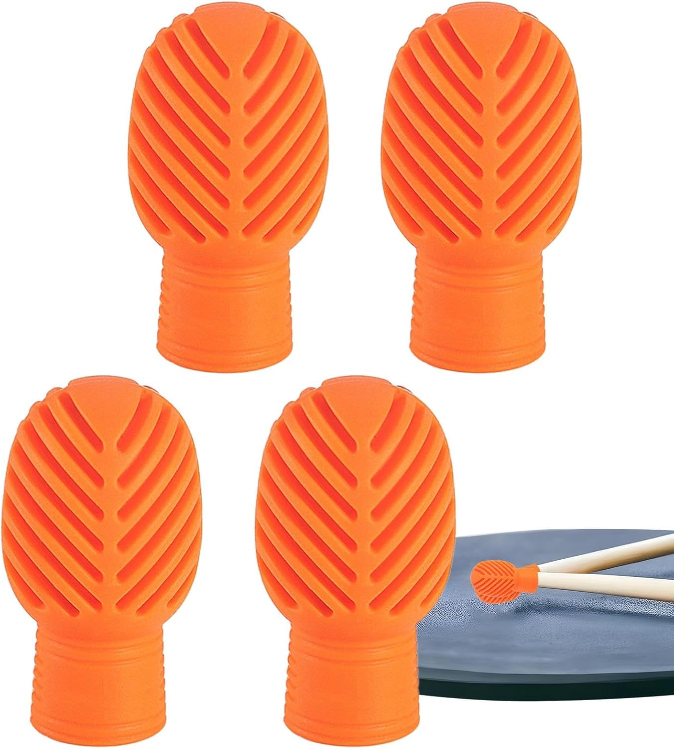 Humdcdy Drum Stick Dampeners - Silicone Drumstick Tips for Mute Clacking Sound - Musical Instruments Accessory, Silicone Drumstick Tips, Mute Clacking Sound for Silencing Drumming