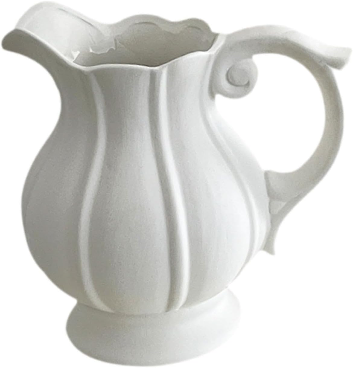 Kuntesetty Flower Vase, White Pitcher Vase, Flower Arrangement, Plants, Flower Container for Cafe image number 5