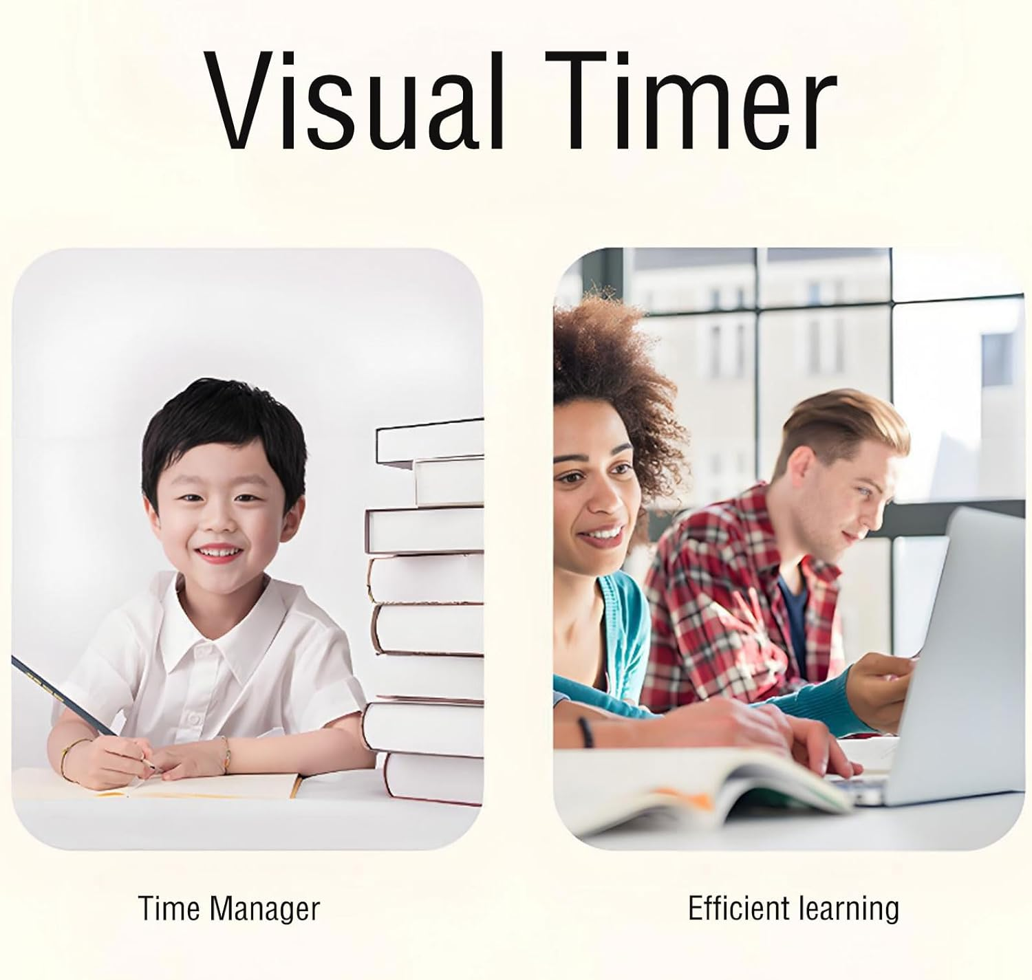 3.75 * 3.75 * 1.86In Kids Visual Timer - 60 Minute Countdown Clock, Quiet Classroom and Homework Timer, Fun Time Management Learning Tool image number 4