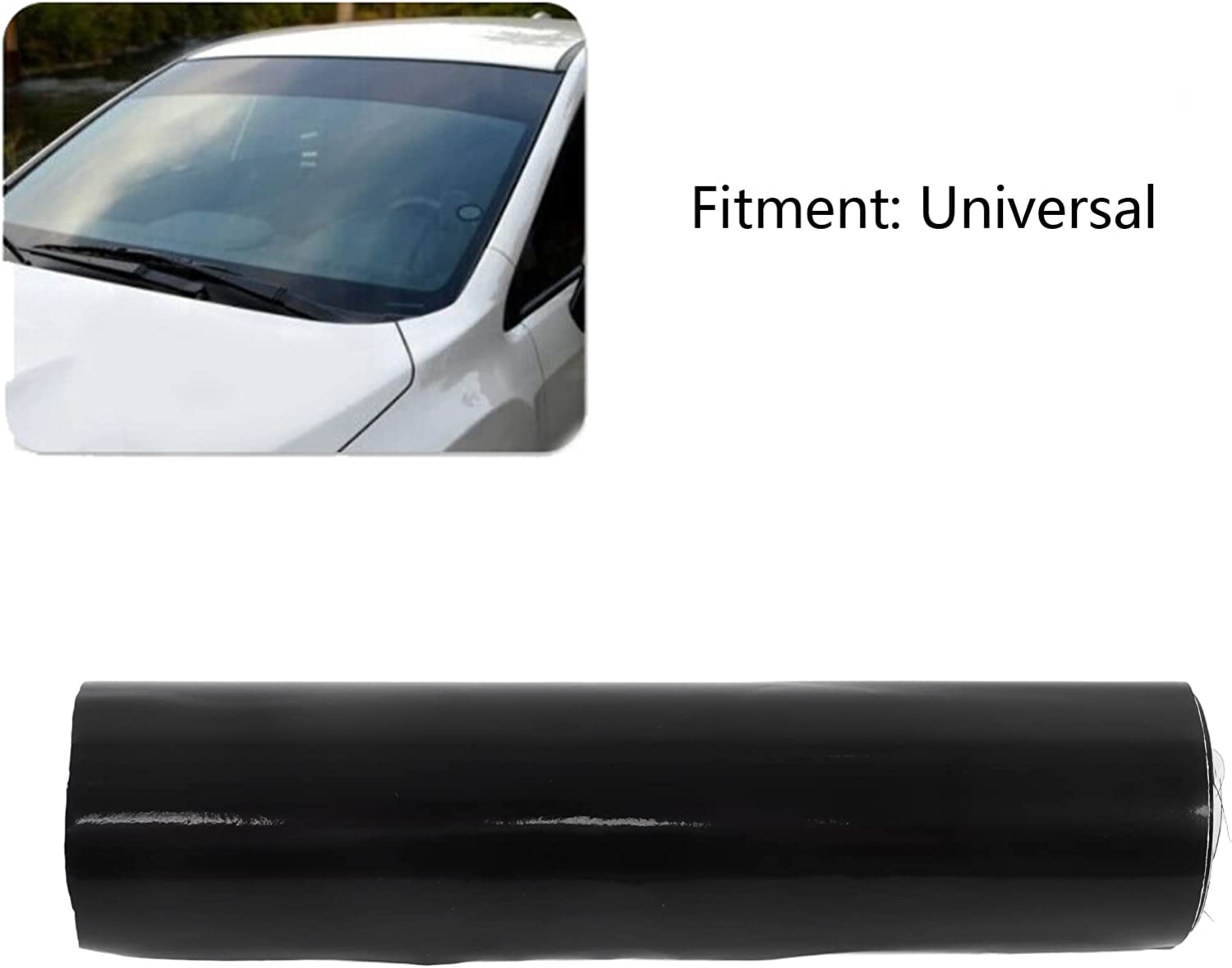 Professional Car Glossy Black Windscreen Sunstrip Decal for Improved Appearance and Safe Driving, Suitable for Most Cars, 140X20Cm image number 4