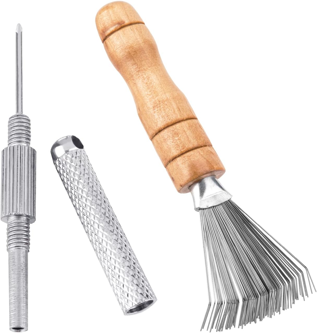 BEADNOVA Kenzan Needle Straightener Flower Frog Brush Ikebana Tool Set Kenzan Pin Straightening Tool Floral Frogs Cleaner for Flower Pins Hair Brush Comb Brush Cleaner for Hair Comb Cleaning image number 4