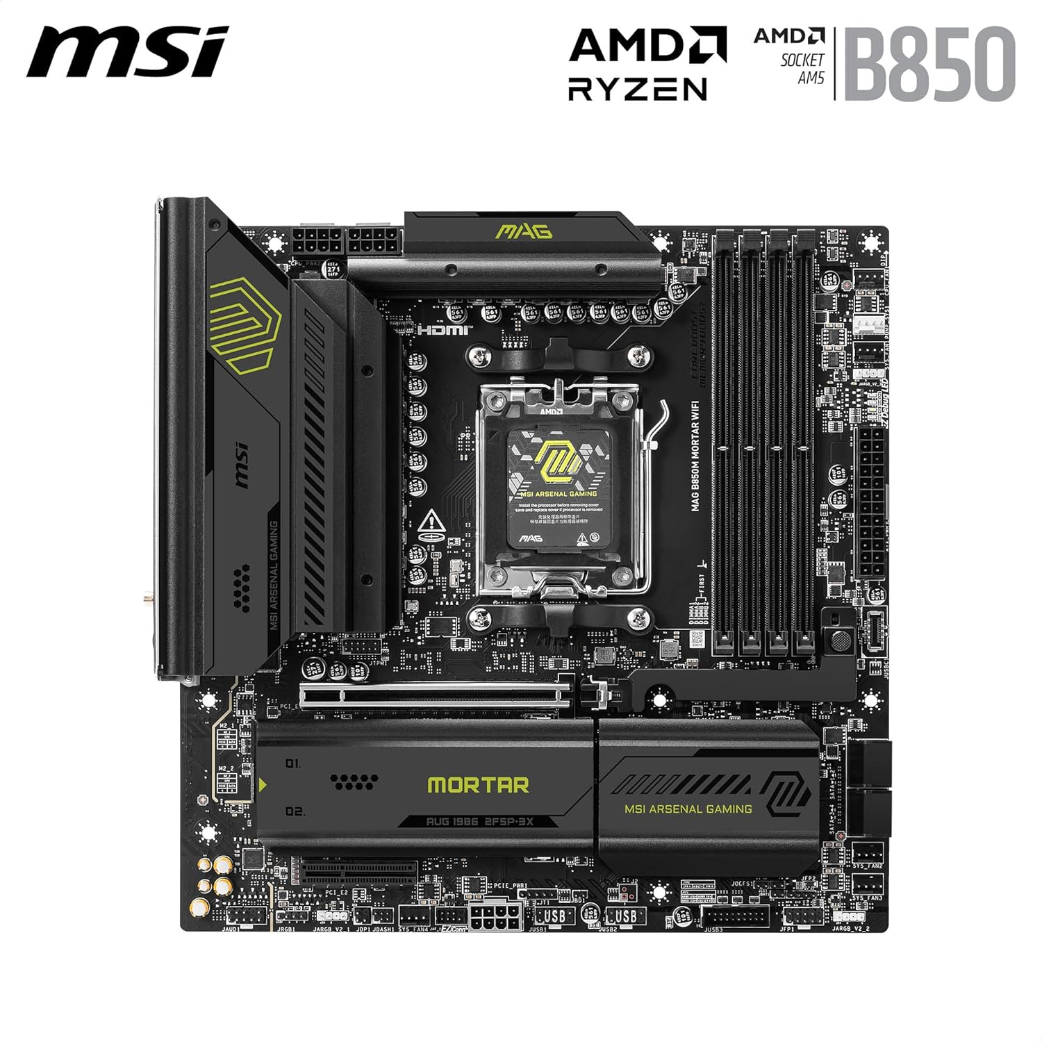 MSI MAG B850M Mortar Wifi (Socket AM5/B850/DDR5/S-ATA 6Gb/S/Micro ATX) image number 3