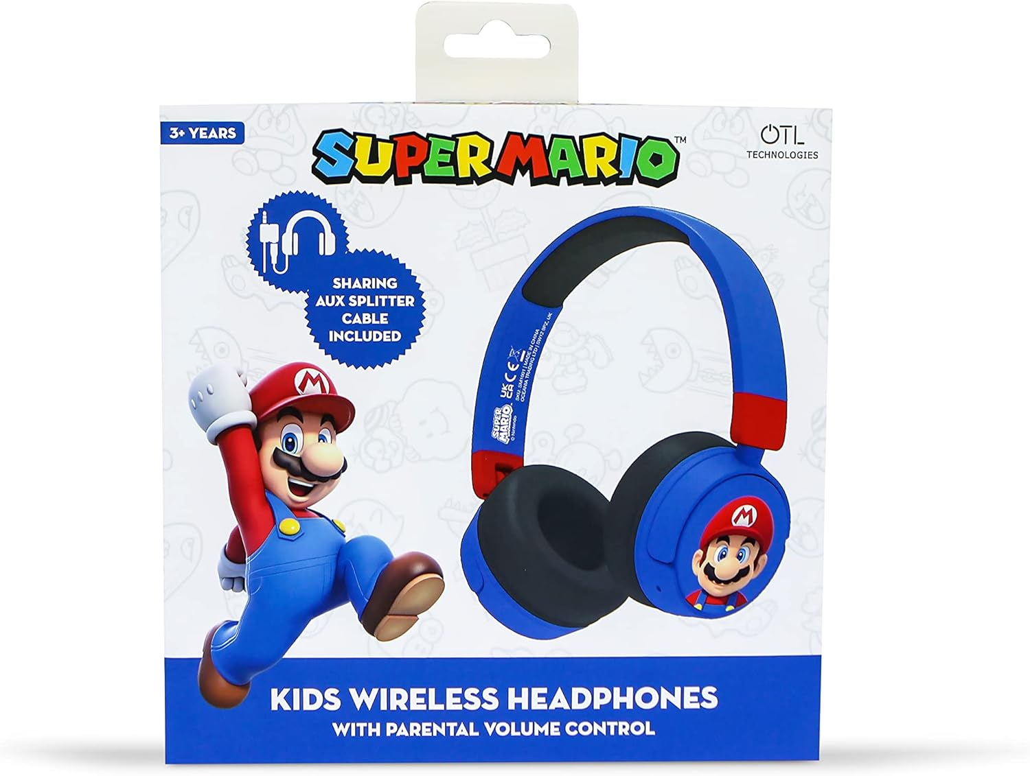 OTL Technologies SM1001 Super Mario Wireless Kids Headphones - Blue