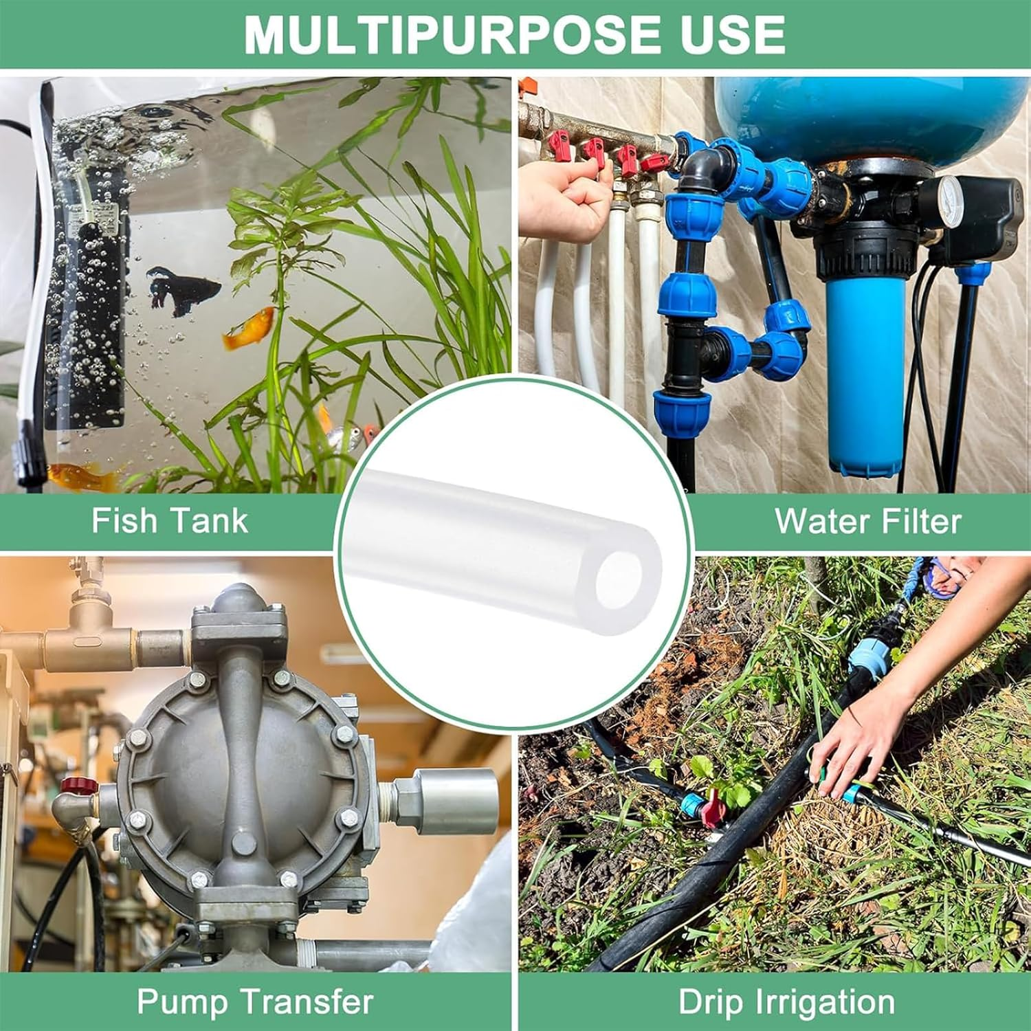 Yeanifeana Clear Flexible Silicone Tube 6Mm ID X 10Mm OD (6.5Ft/2M), Food Grade Silicone Rubber Tubing for Water, Air, Medical & DIY Projects