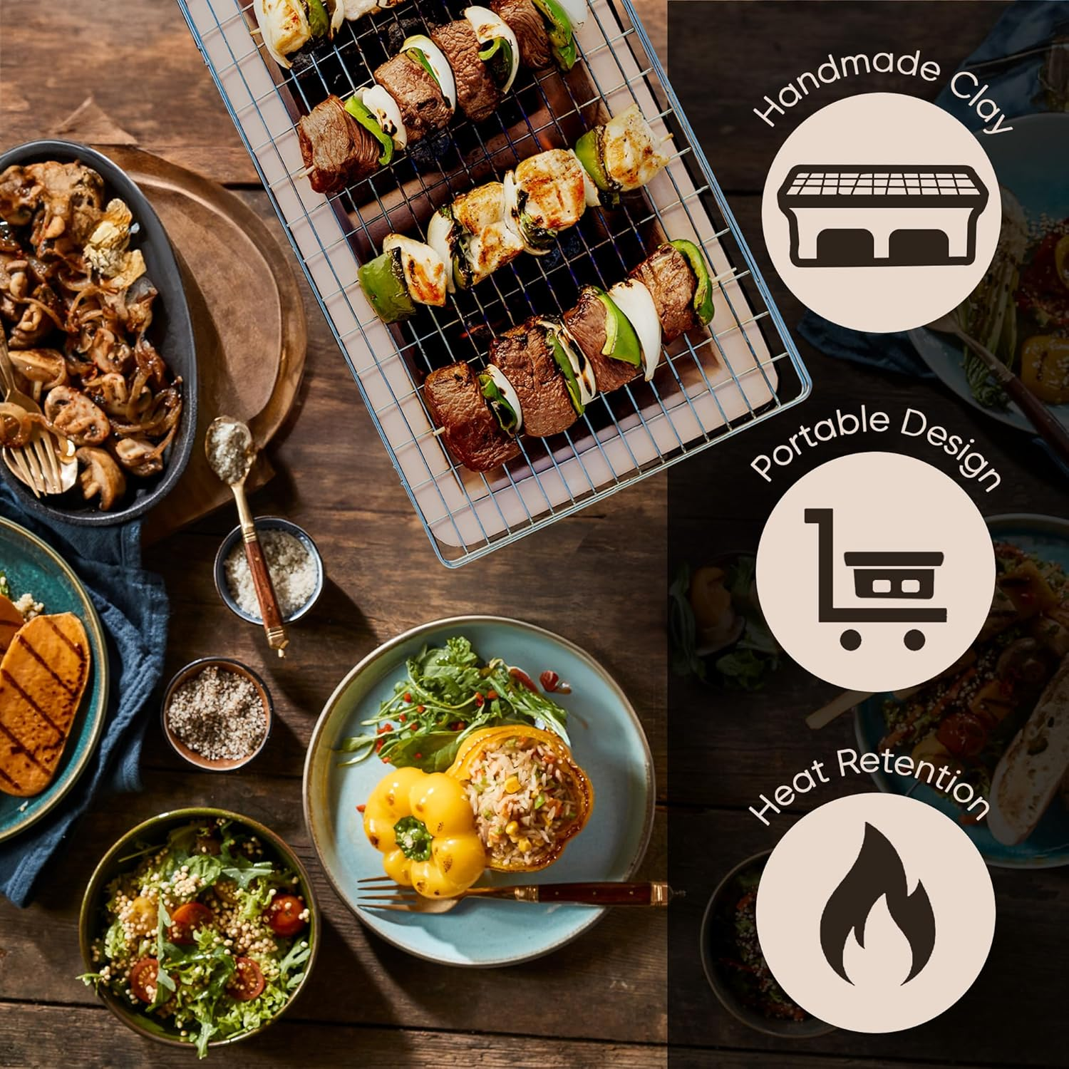 Fire Sense 60450 Rectangle Yakatori Charcoal Grill, Large image number 1