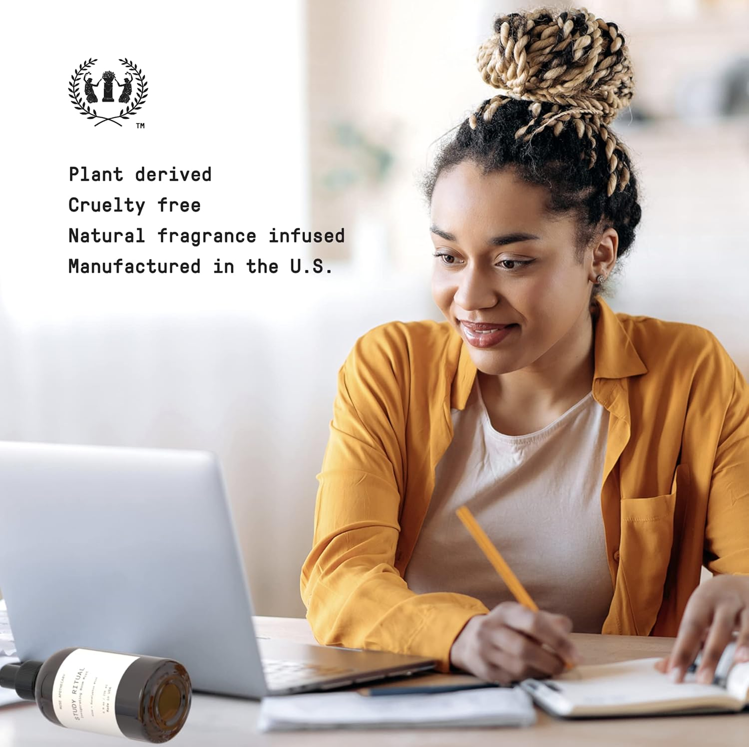 Muse Apothecary Study Ritual - Aromatic and Invigorating Room Mist, 8 Oz, Infused with Natural Essential Oils - Aloe + Eucalyptus Mint, Pack of 2 image number 2