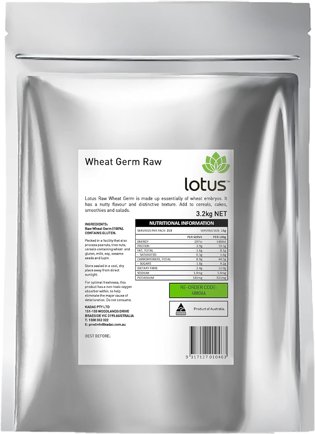 Lotus Wheat Germ Raw 3.2Kg Bulk Pack