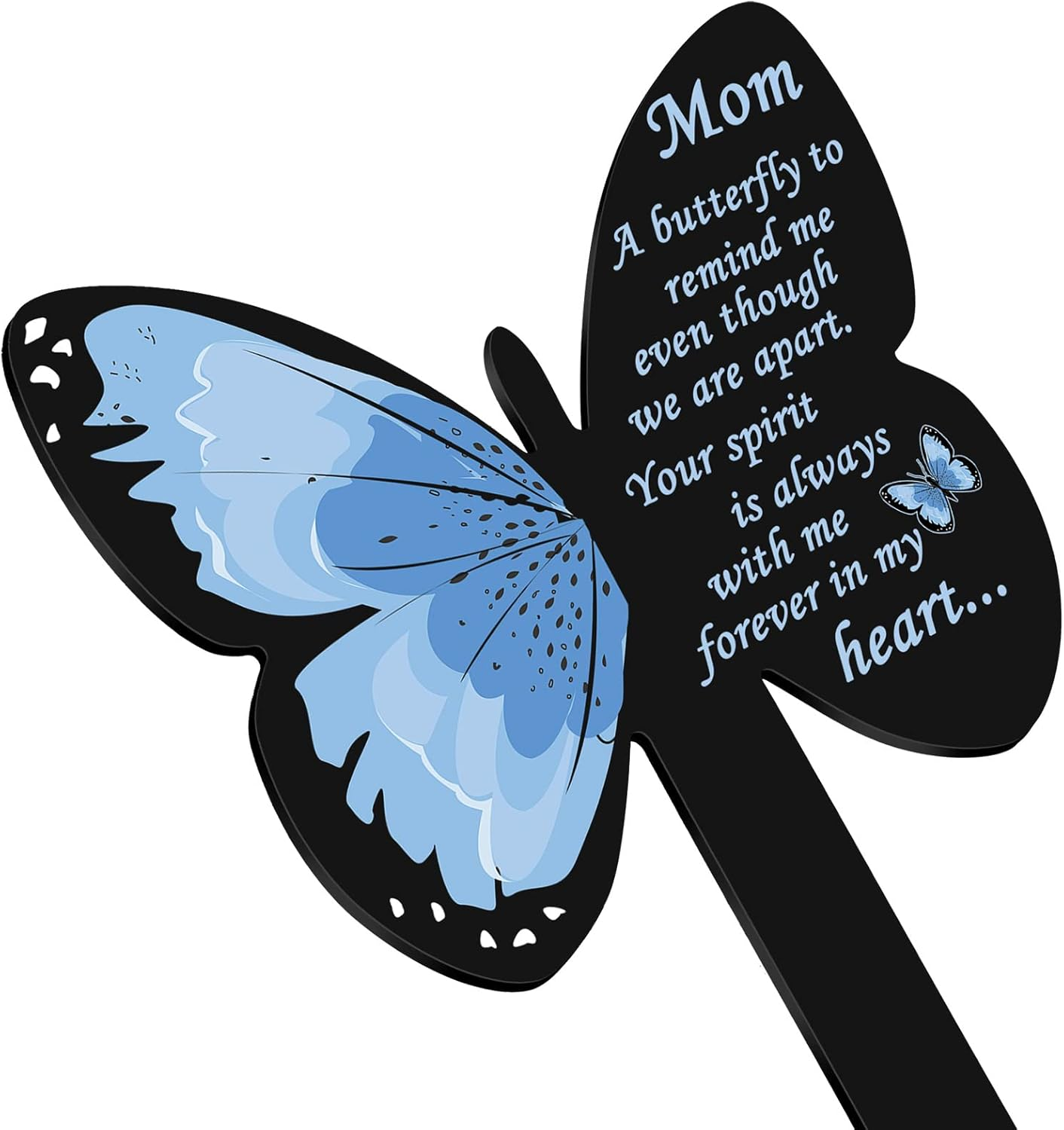 Geosar Mom Memorial Stakes Cemetery Grave Plaque Stake Markers Memorial Butterfly Plaques for Outdoors Sympathy Garden Stake Acrylic Waterproof Garden Grave Decoration(Elegant Style) image number 4