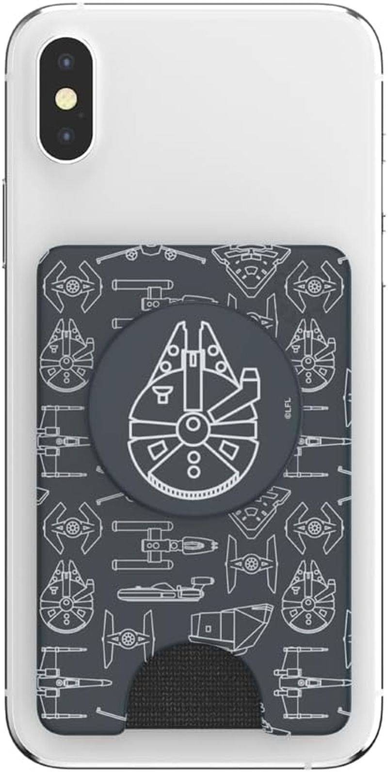 Popsockets Popwallet+ with Integrated Swappable Poptop for Smartphones and Tablets - Millenium Falcon