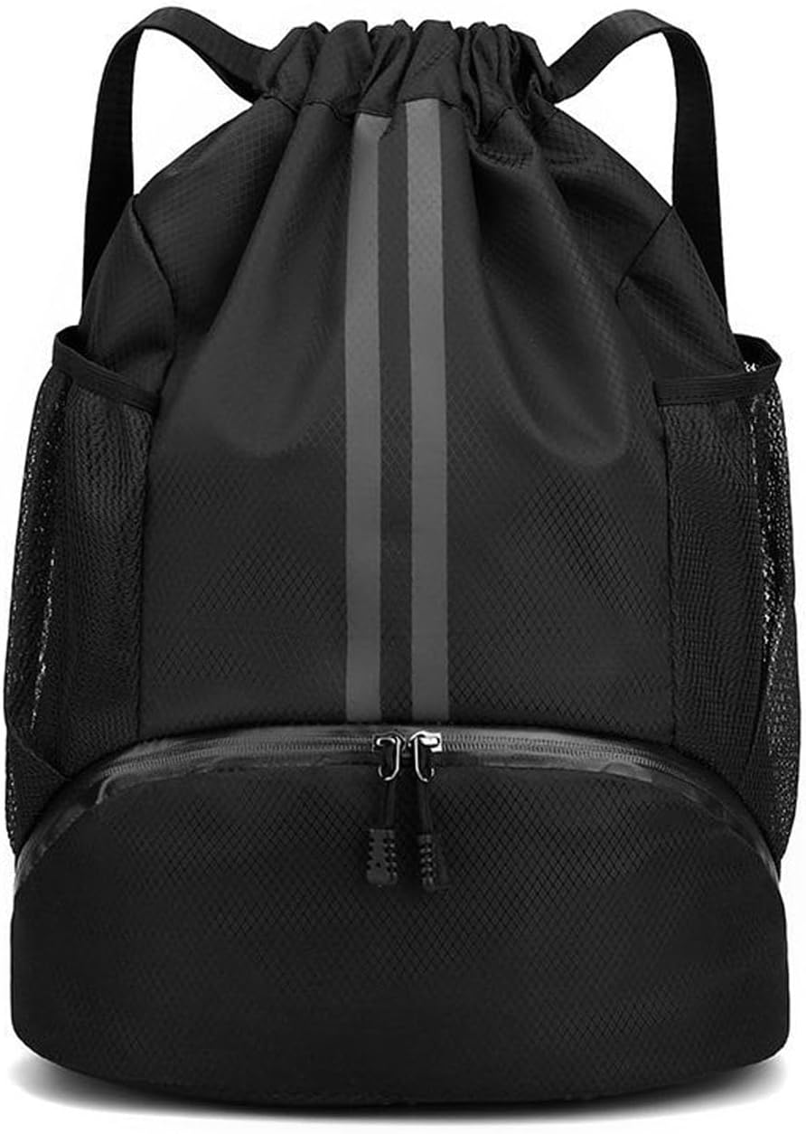 Soccer Bags, Drawstring Backpack Gym Bag with Shoe Compartment and Mesh Pockets for Soccer Basketball Volleyball Football Sports Gym image number 5