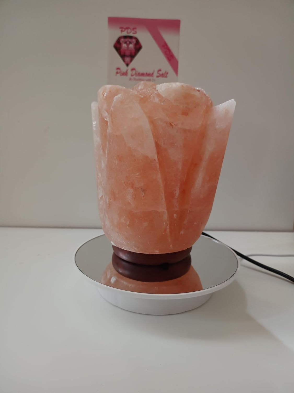 Premium Himalayan Large Lotus Salt Lamp 100% Authentic, Handcrafted from the Foothills of the Himalayas Beautifully Hand Craft Lilly Flower Comes with Complete Electric Fitting &ndash; Quality Guaranteed image number 4