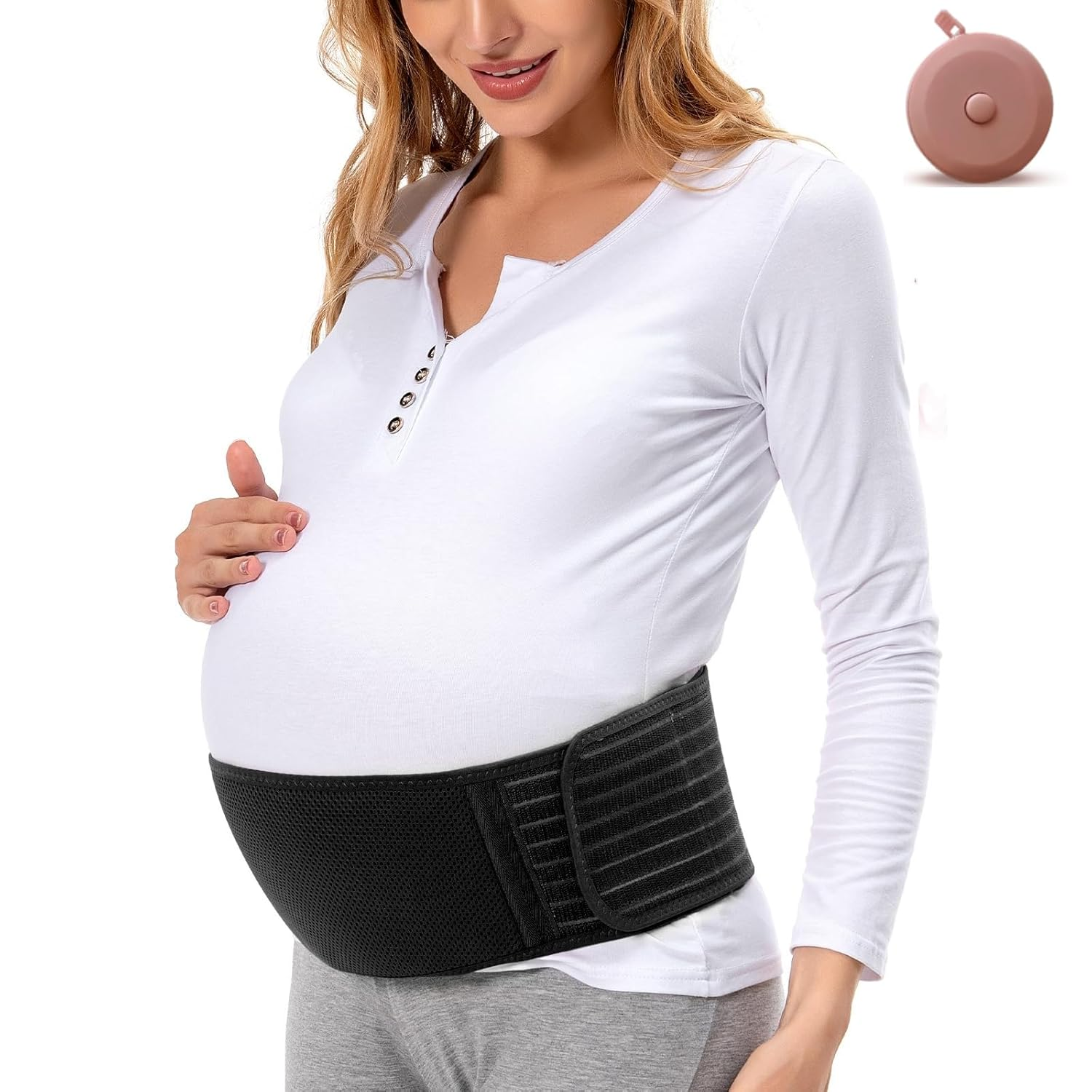 Maternity Belly Band for Pregnancy - Support Belt for Pregnant Women- Soft & Breathable Tummy Wraps for Abdomen, Pelvic, Waist, Back Pain Relief- Adjustable Abdominal Binder for All Stages of Brace image number 4