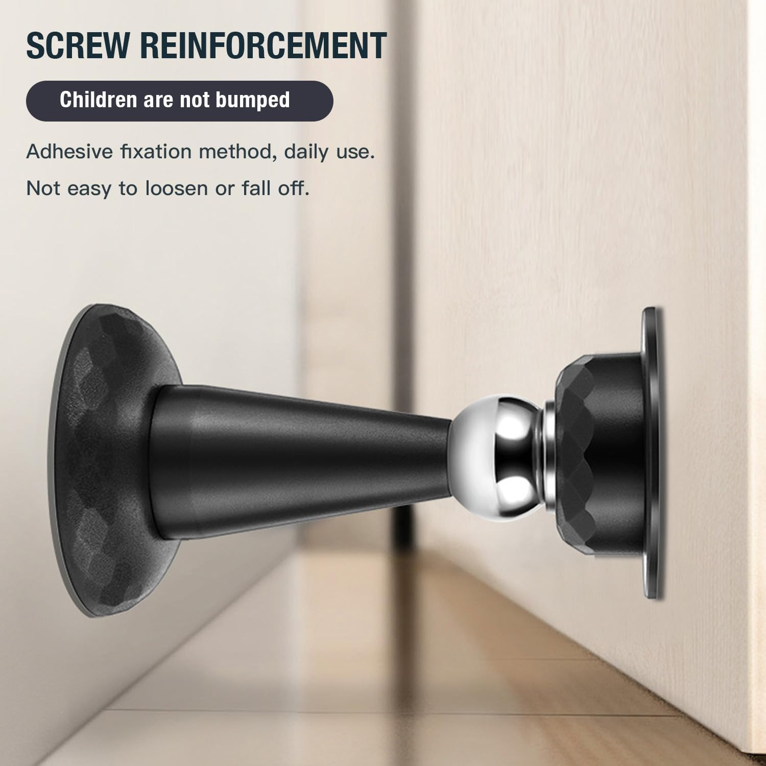 2-Pack Magnetic Door Stoppers | Heavy Duty Stainless Steel Door Stops for Wall & Floor | No Drilling Installation with Strong Adhesive | Universal Door Holder for Home & Office image number 1