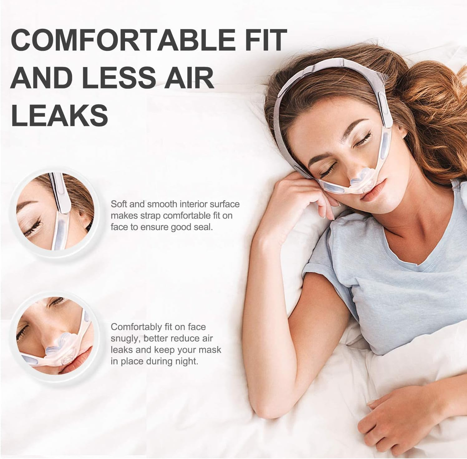 2 Packs Replacement Headgear for Nuance Pro - Headgear Straps (2Packs) with Stronger Touch-Fasten-Ers and Elasticity, Headstrap for Nuance Pro, Snugly Fit & Reducing Air Leaks, Airsmart Supplies. image number 1