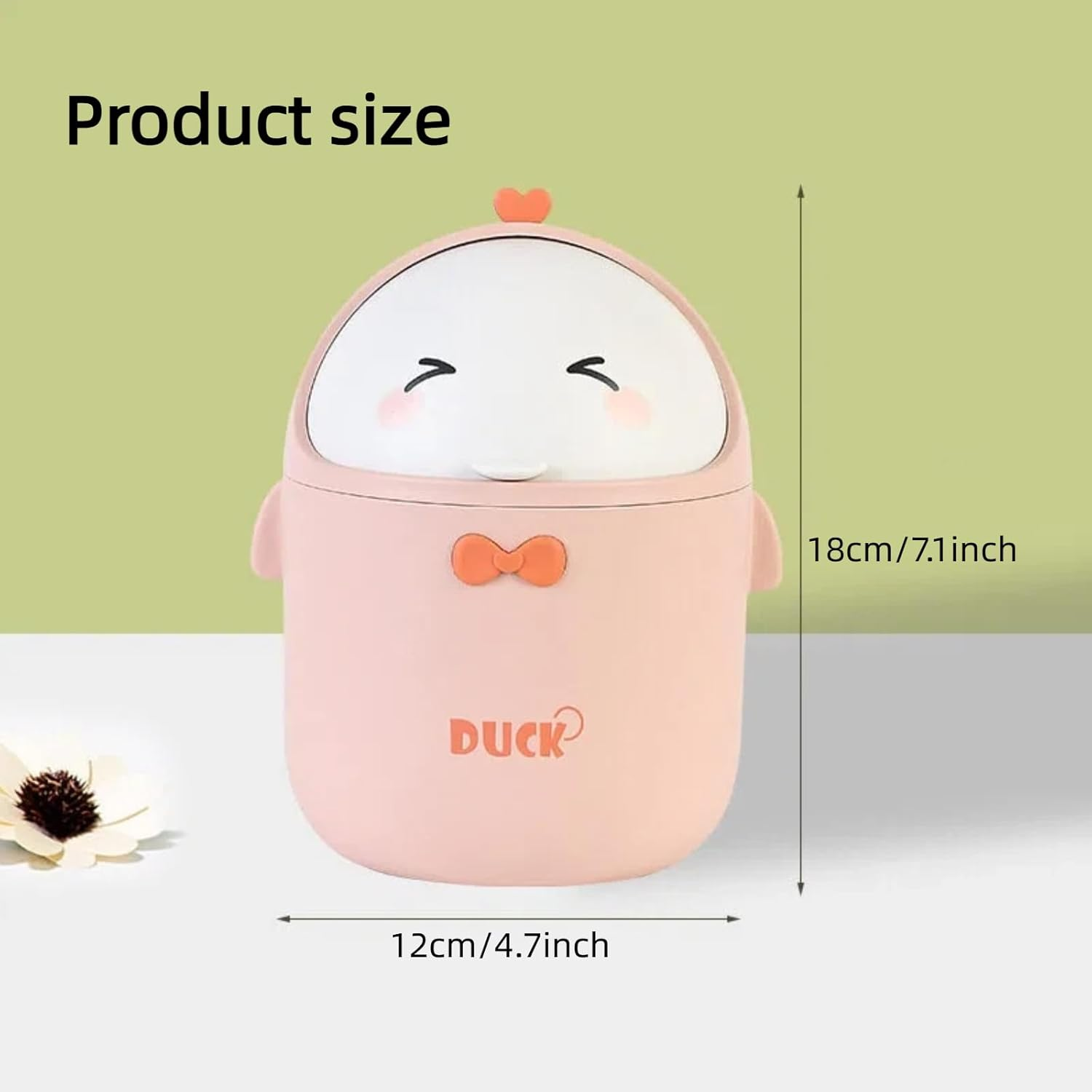 Creative Mini Desk Trash Can, Small Countertop Plastic Wastebasket with Lid, Cute and Portable Countertop Trash Can, Suitable for Home Kitchens, Desks and Bathrooms image number 5