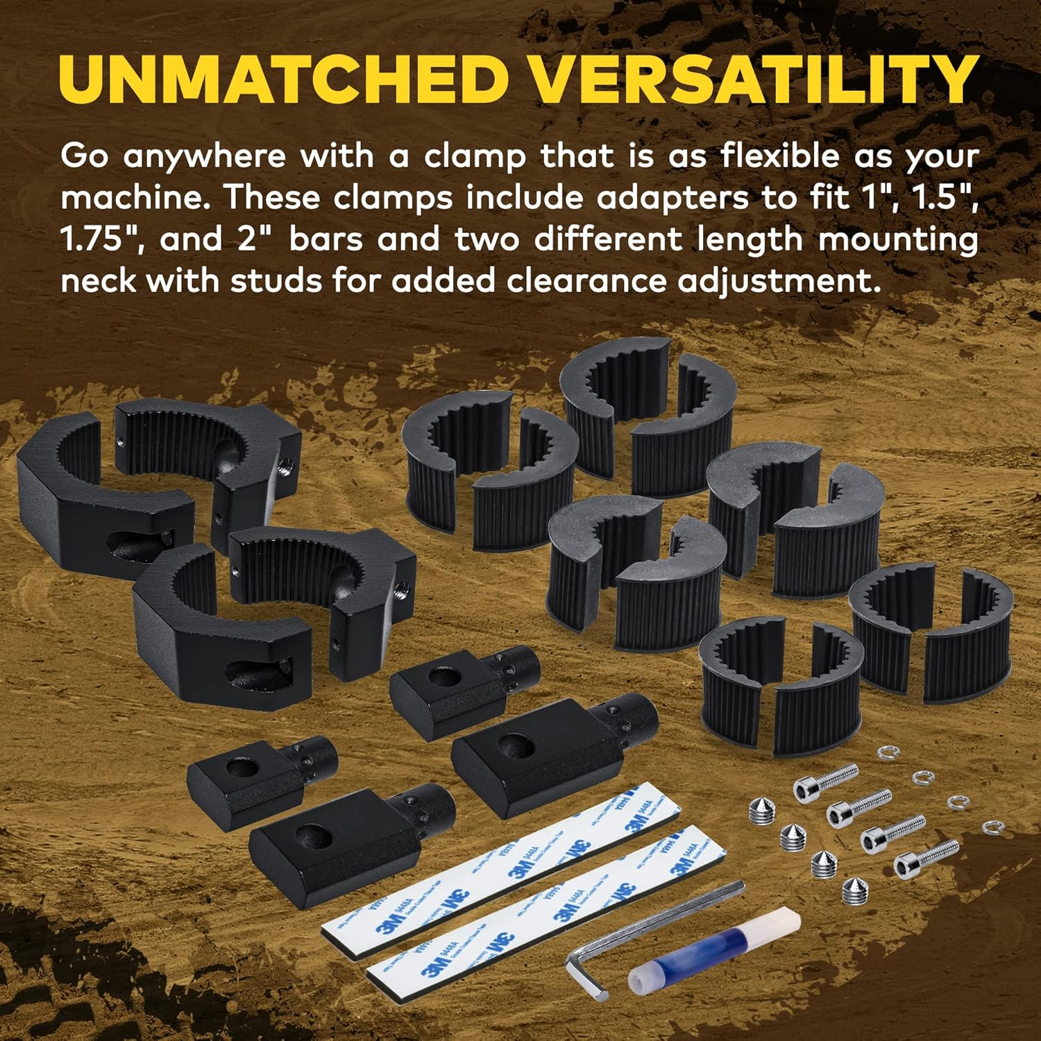 Off-Road ATV UTV Light Bar Mounts Mounting Bracket Bar Clamp Kits [1"/1.5"/1.75"/2" Inch] [360-Degree] [2 X Stud Size] [Aluminium] [2 Unit] Bull Bar Roll Bar Clamp Roll Cage Clamps Mount for ATV image number 6