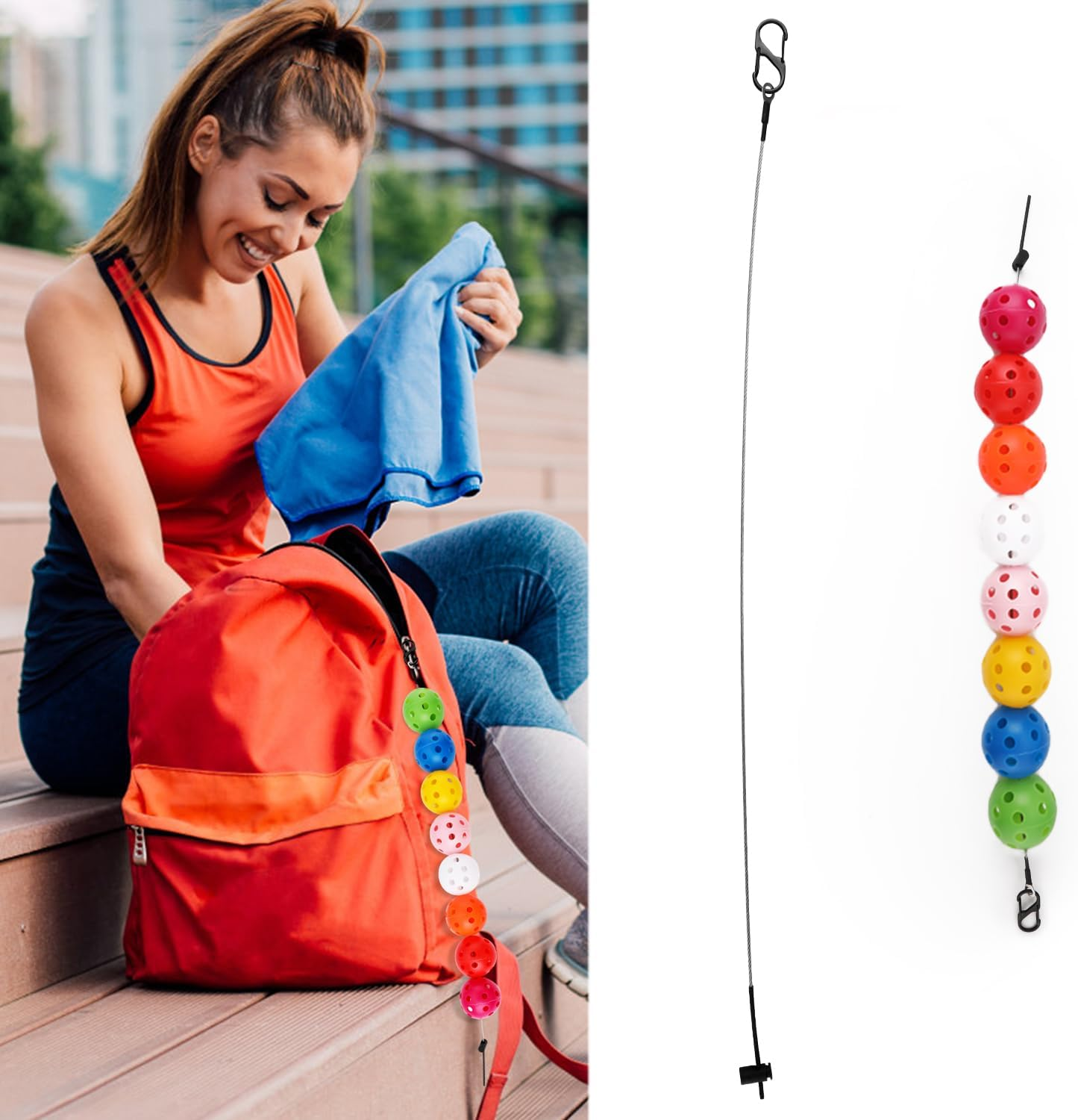 PEUTIER Pickleball Ball Stringer Cable Chord, 23 Inch Length Pickeball Rope Pickleball Accessories for Pickleball Storage image number 4