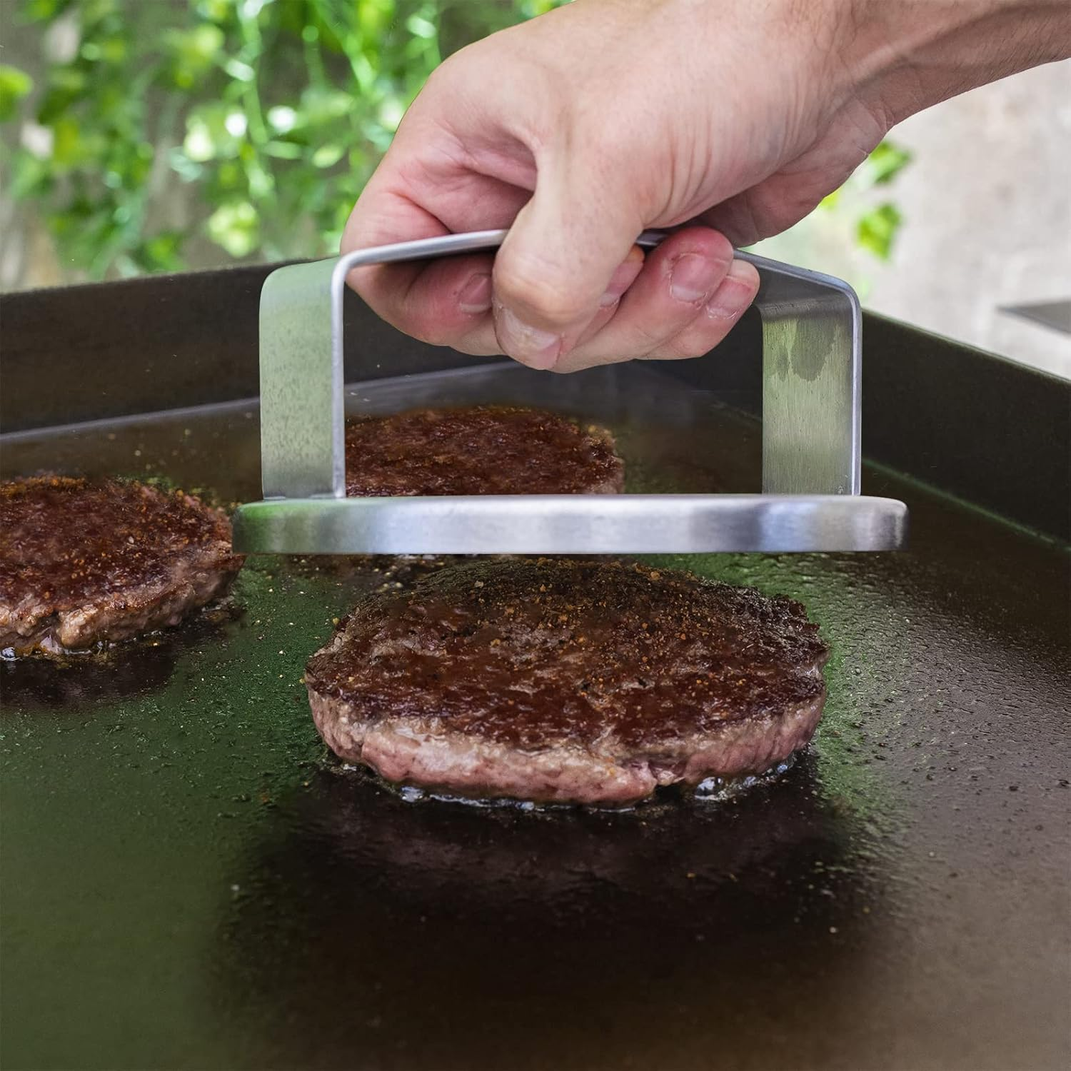Char-Griller 8813 Flat Iron Griddle Burger Press Outdoor Kitchen Accessory image number 3