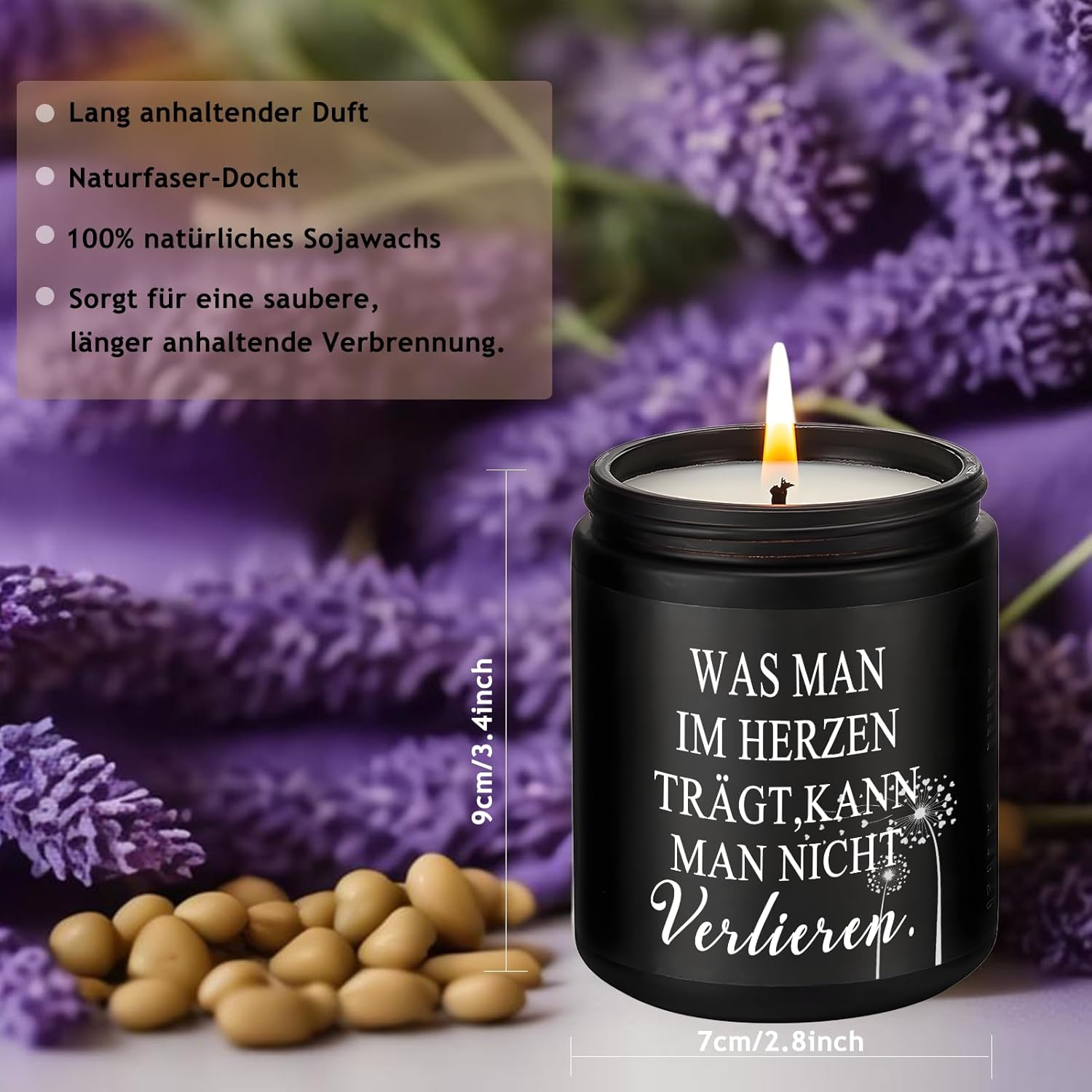 Funeral Gift, Funeral Candle with Saying, Comfort Gifts for Deceased Favourite Person, Commemorative Candle for Deceased, Consolation Gift with Grave Candles image number 1