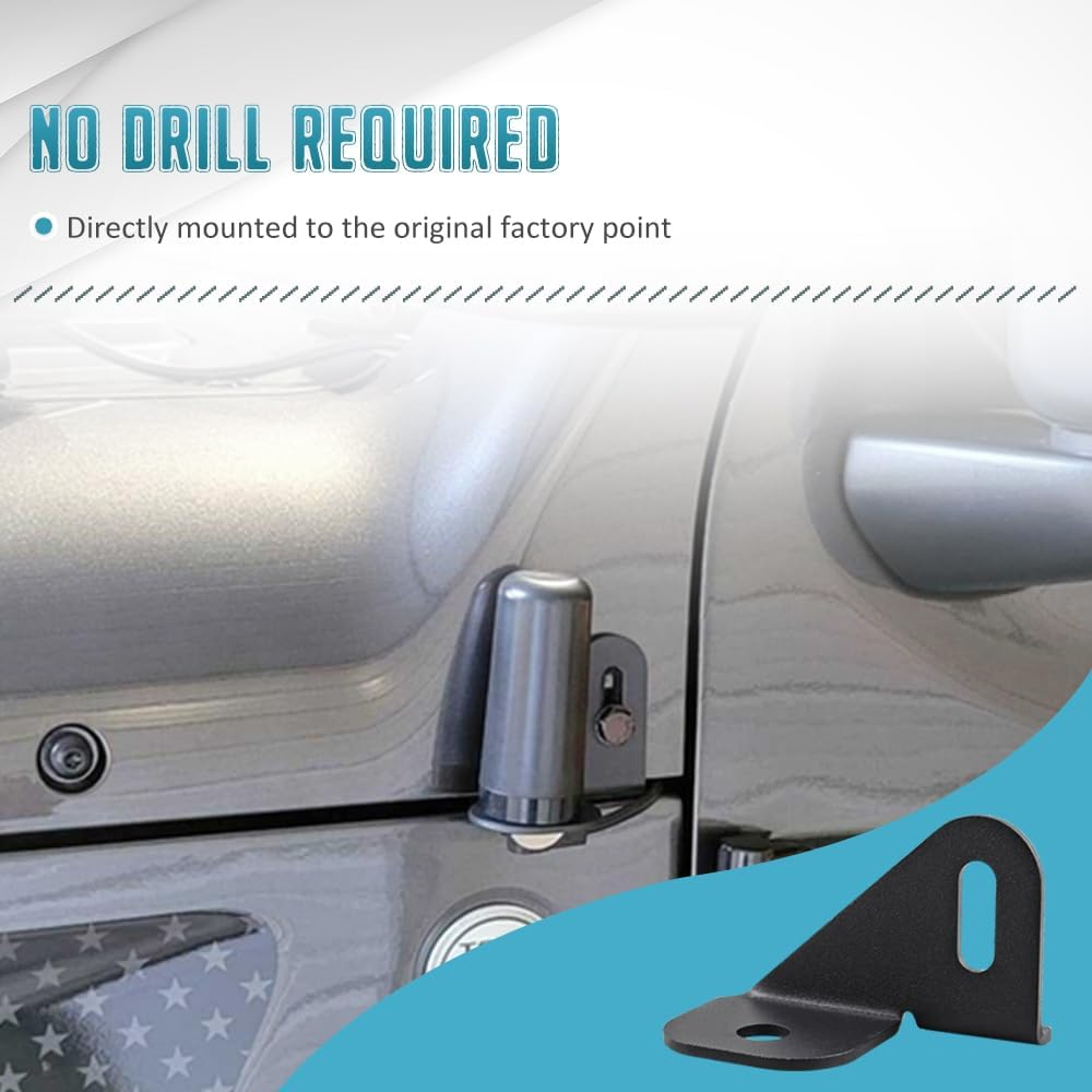 JL Antenna Mount Driver Side CB Antenna Mount Radio Driver'S Side Mounting Bracket Front Driver near the Hood Side CB Holder Compatible with Jeep Wrangler JL JLU & Jeep Gladiator JT 2018-2023 image number 2