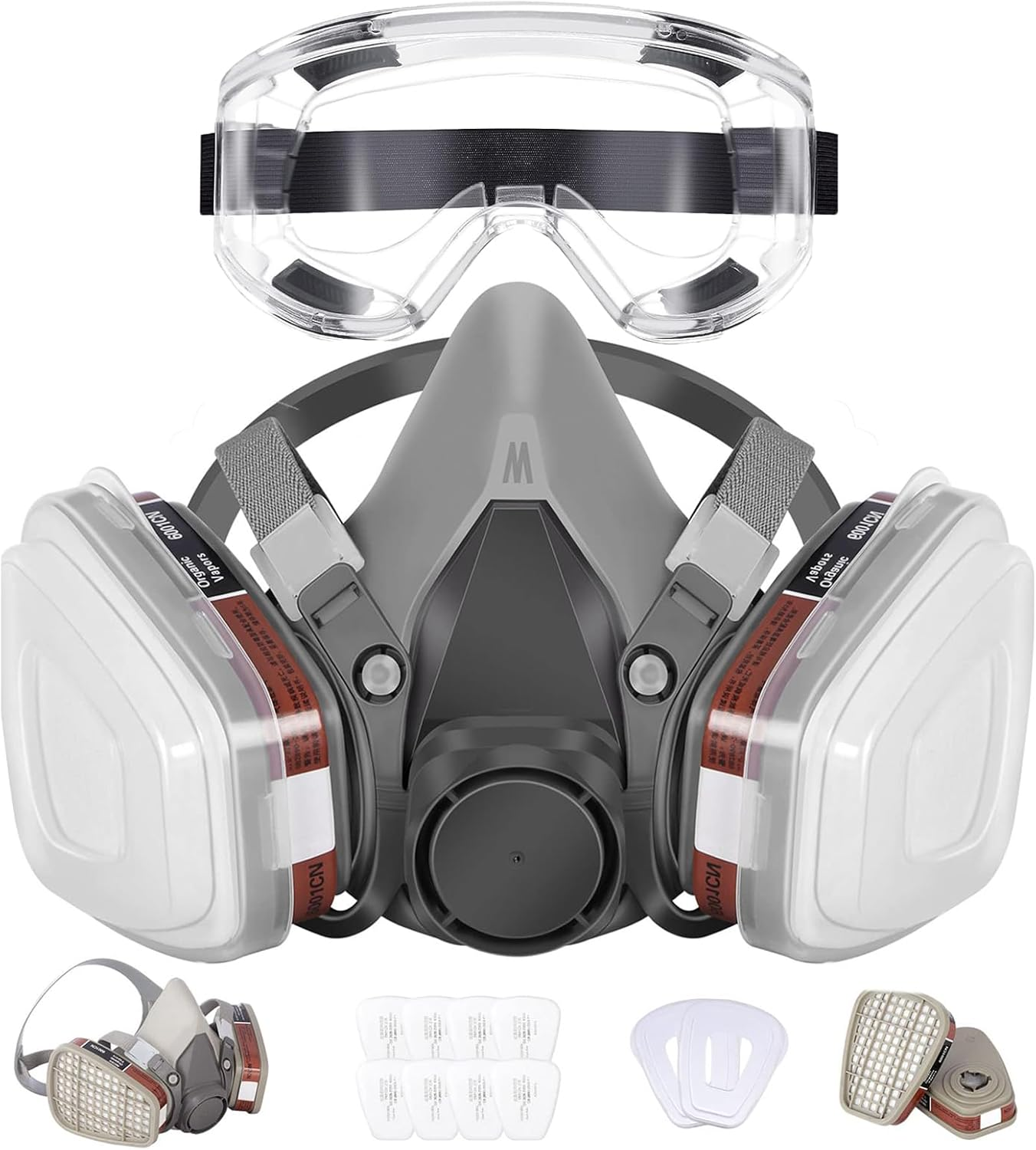 Half Facepiece Reusable Respirator Mask, Half Face Cover Set, Widely Used for Sanding, Cutting, Painting, Woodworking, Polishing, Welding, Spraying, Chemical and Other Work Protection image number 3