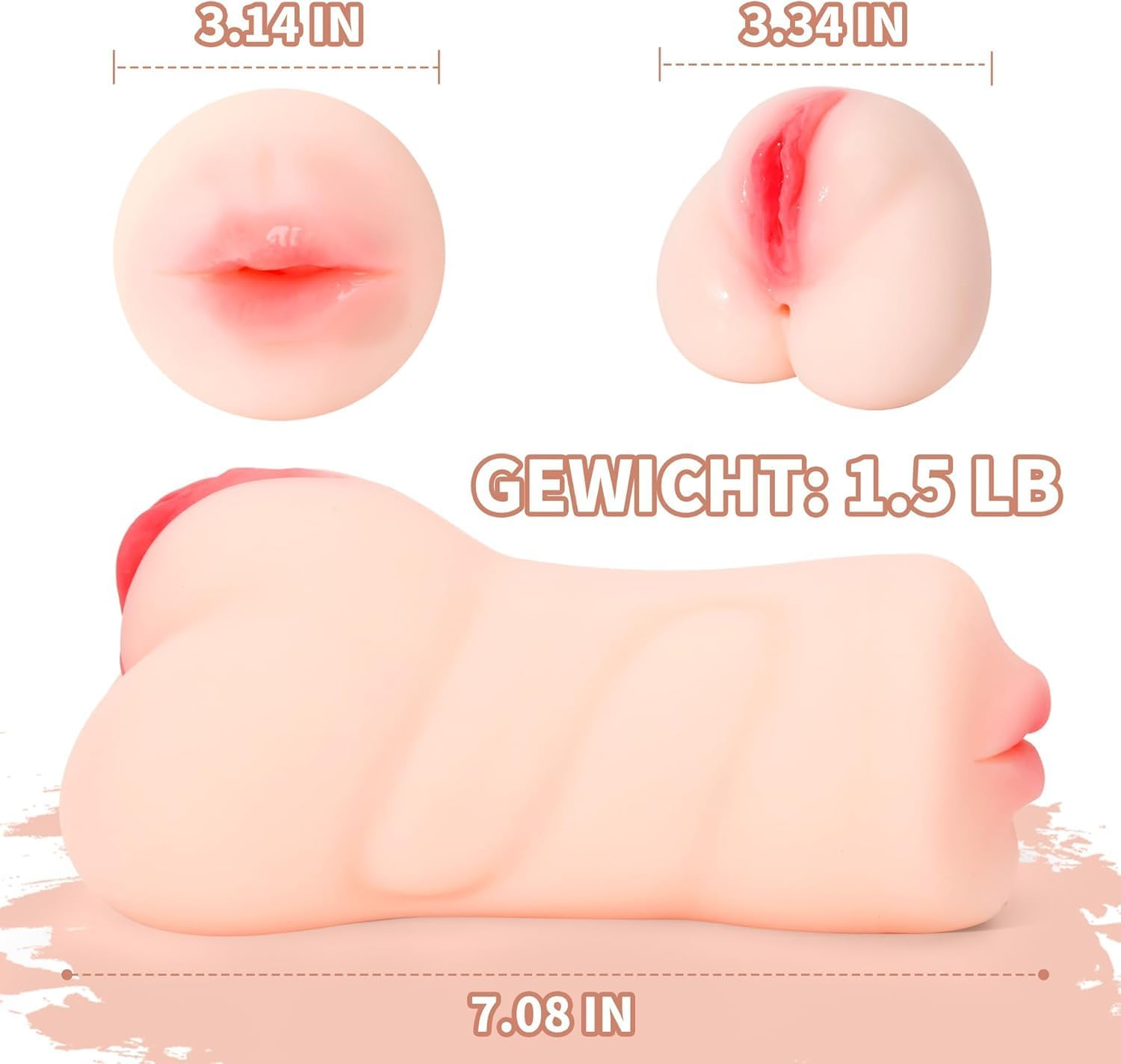 3 in 1 Male Masturbator Adult Sex Toys with Realistic, Men'S Pocket Stroker Toy for Adult Men Masturbation