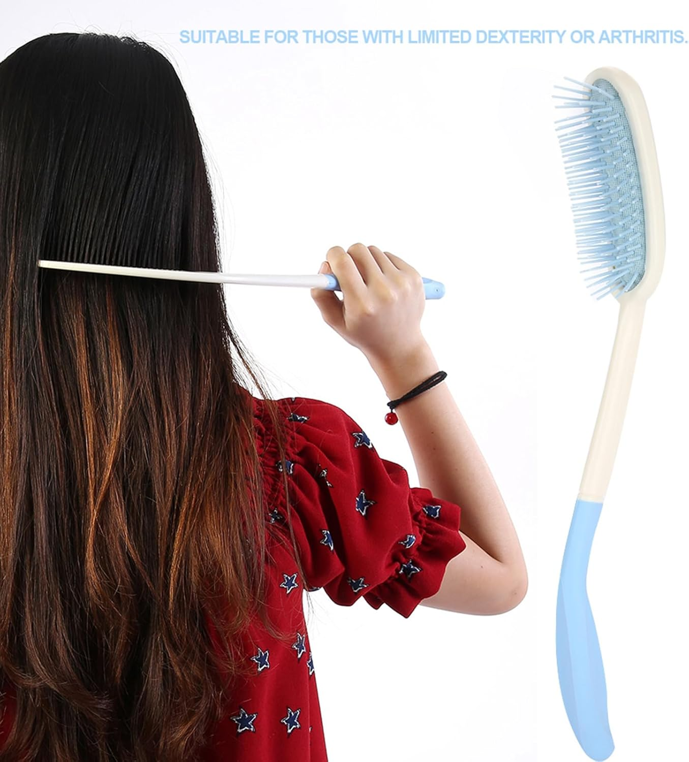 Milltrip Long Reachs Hairbrushes, Long Handle Comb Hair Brush anti Slip Ergonomic Long Comb Reachs (Long Handle Brush) image number 2