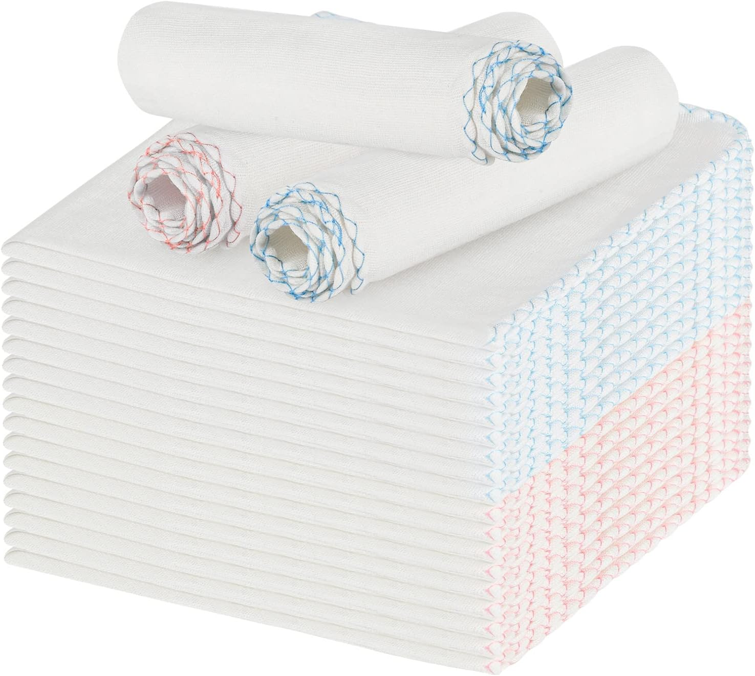 20 Pack Muslin Face Cloths, Reusable Face Cloth 30X30Cm/11.8X11.8In, Muslin Cloths Soft and Light for Makeup Remover, Non-Fluorescent Cotton for Baby