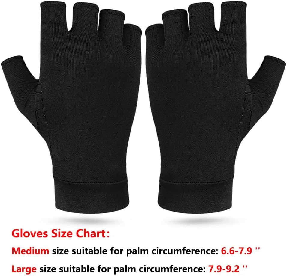 Compression Arthritis Gloves, Copper Fiber Relief Hand Arthritis Joint Pain Half&Full Finger Anti-Slip Sports Gloves for Men Women image number 1