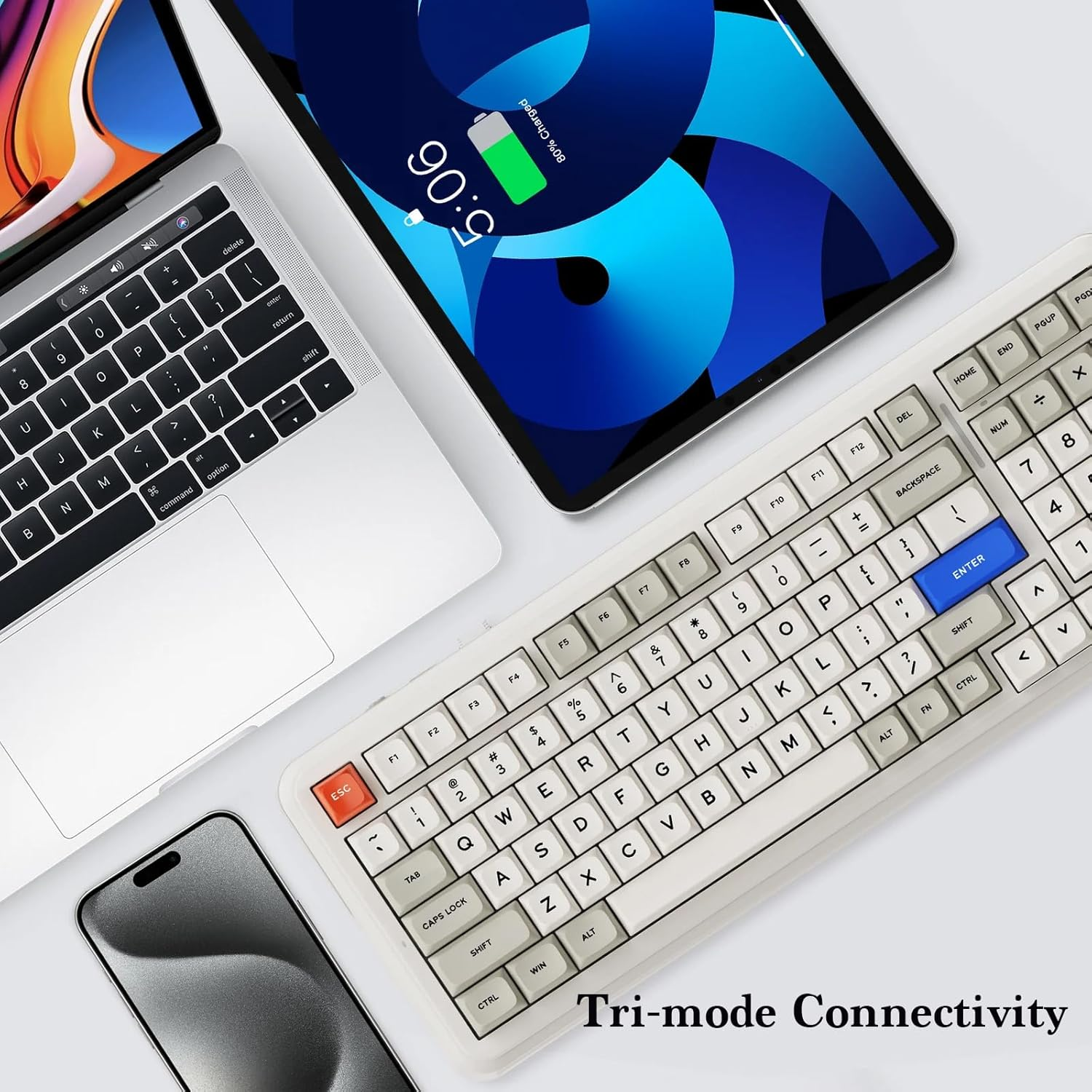 MCHOSE K99 V2 98% RGB Wireless Mechanical Keyboard for Win/Mac/Linux, Tri-Mode Bt5.0/Usb-C/2.4Ghz Hot Swappable Custom Keyboard with 6-Layer Padding Gasket, 8000Mah Battery, NKRO for Win/Mac/Linux