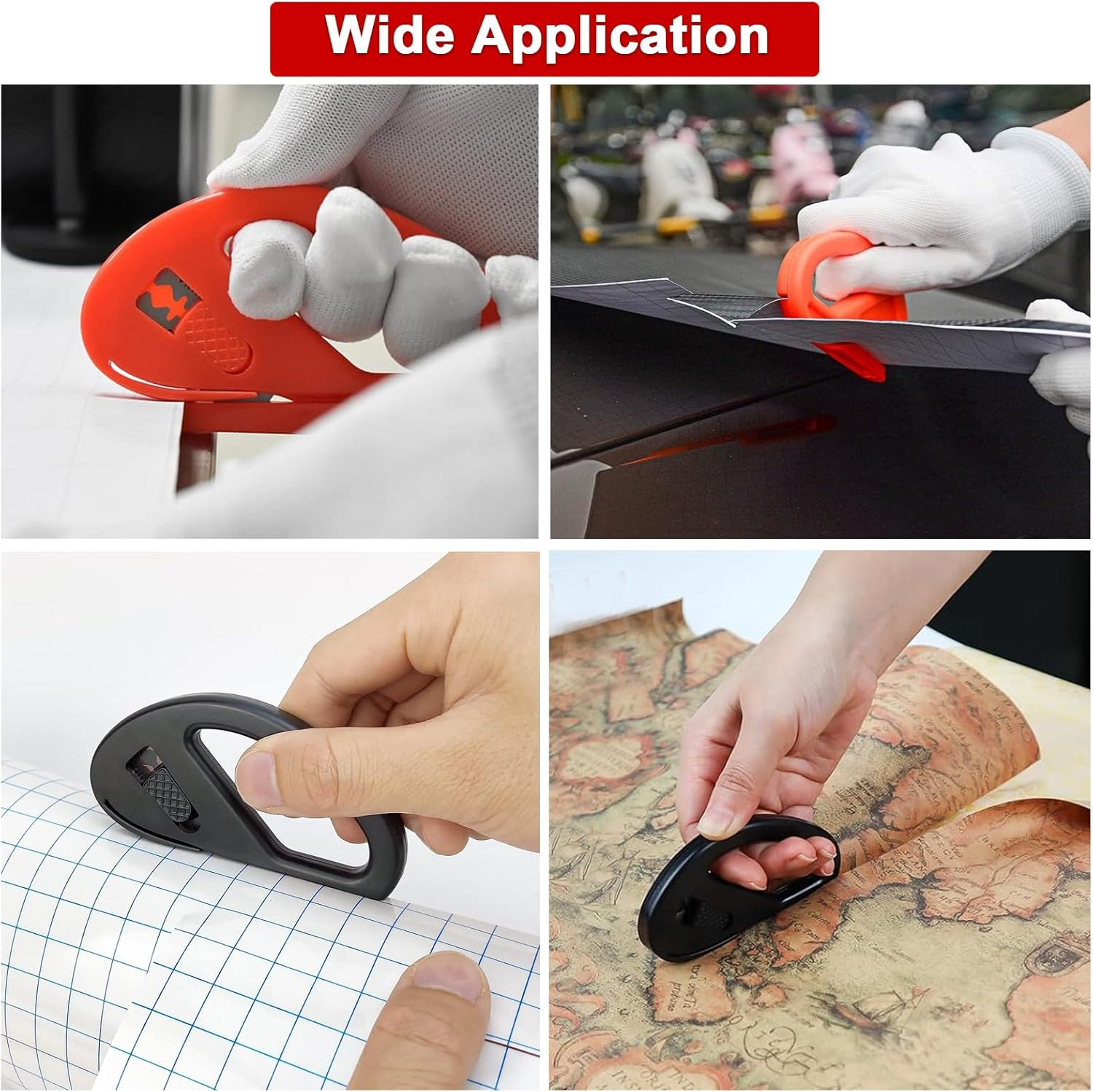 YQQZQ Sliding Gift Wrapping Paper Cutter,2Pack Sharp Paper Cutting with 6Pcs Stainless Blades for Christmas New Year Wedding Birthday Gift Wrapping Paper image number 1