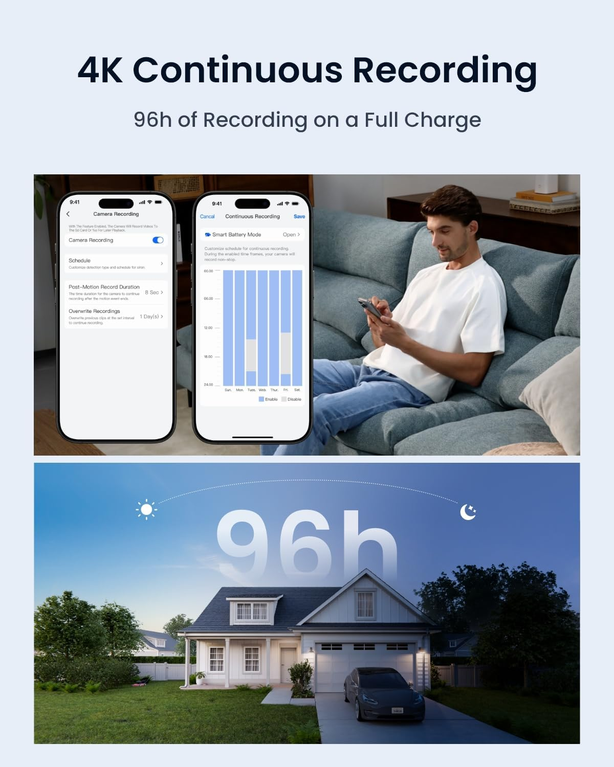 REOLINK Altas PT Ultra - 4K Continuous Recording Security Cameras Wireless Outdoor, First 10S Pre-Record Option in Home Battery Camera, 500 Days Batteries Life, Solar Powered, Colorx Night Vision