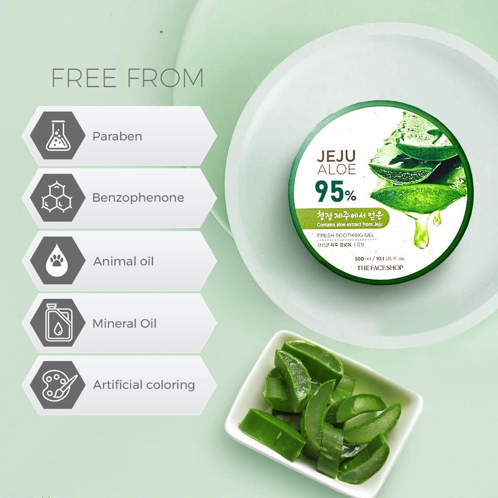 The Face Shop Jeju Aloe Fresh Soothing Gel 300 Ml, 300 Ml image number 4