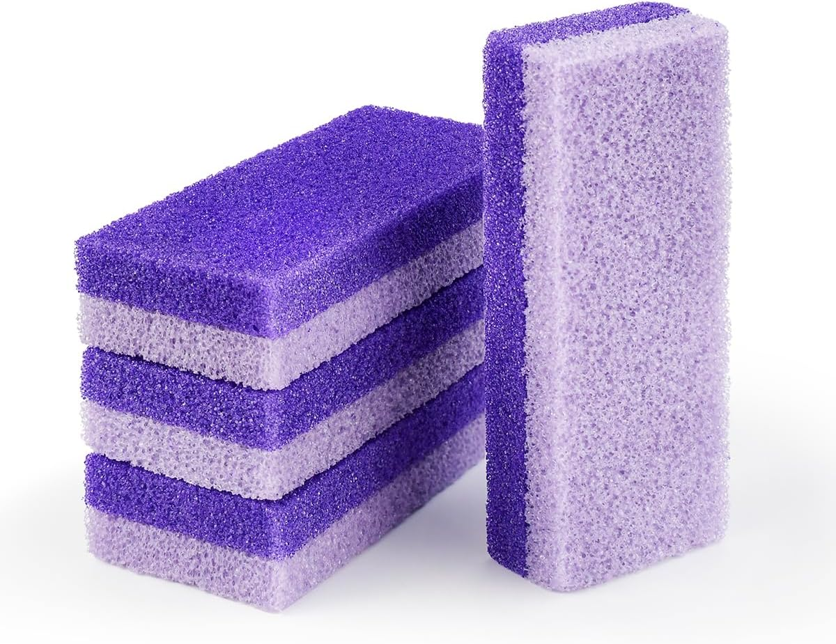 4 Pcs Foot Pumice Stone and Scrubber for Feet and Heels Callus and Dead Skins (Purple) image number 4