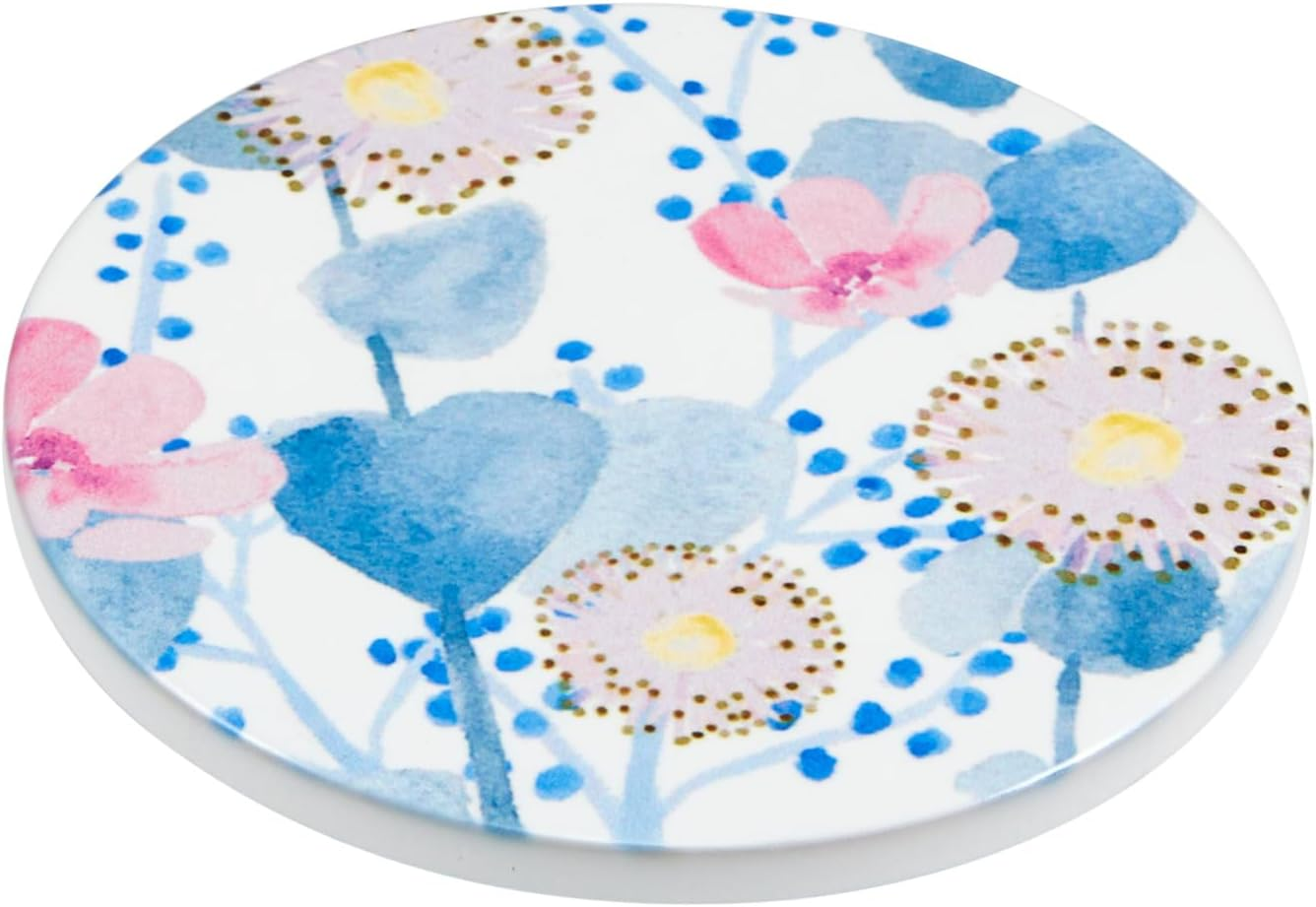 Maxwell & Williams Royal Botanic Gardens Eucalyptus Bloom Ceramic Coaster 10Cm Set of 4 Assorted Gift Boxed