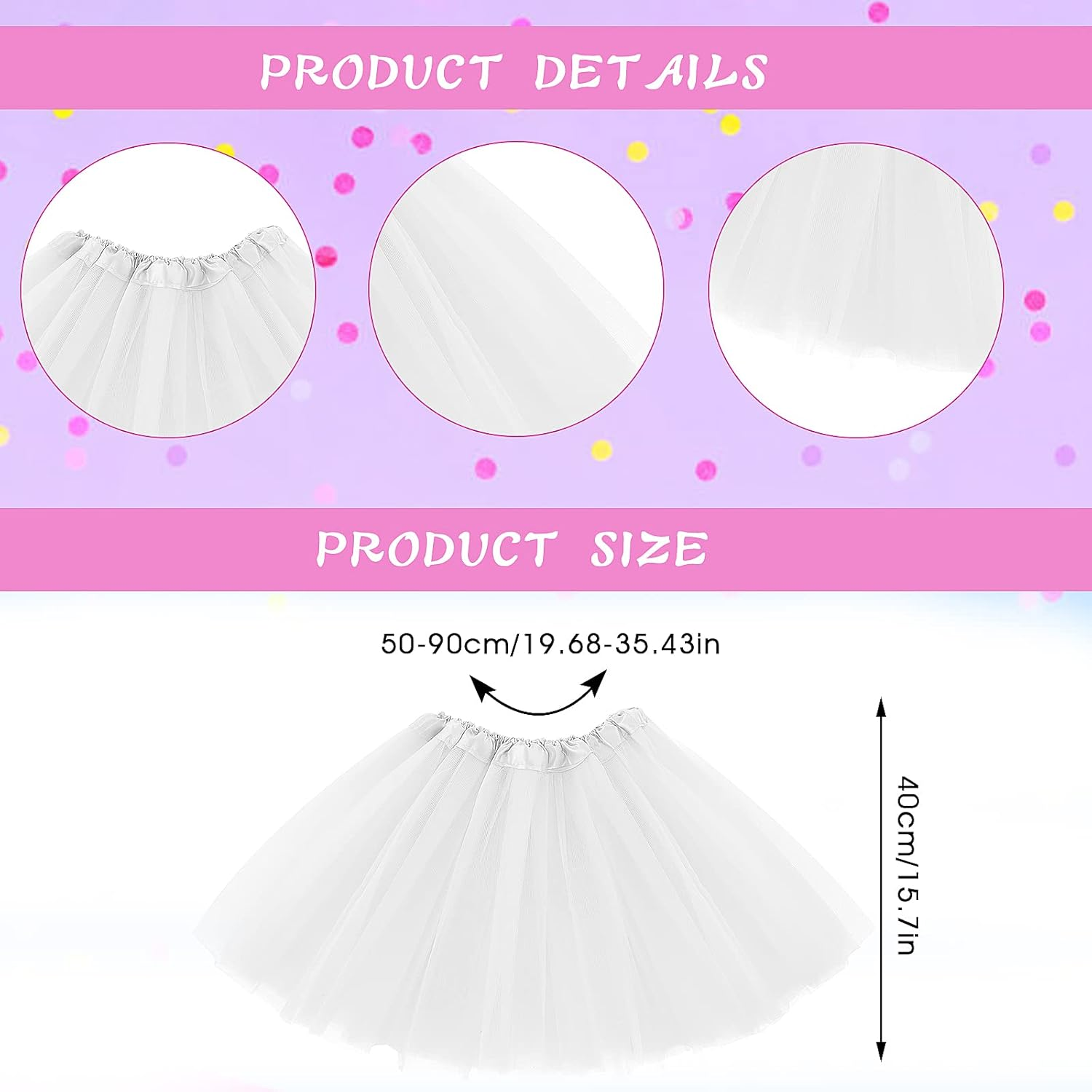 Molain Layered Tutu Skirt Dresses Toddler Dress Fancy Costume Tie Dye Shorts Baby Kids Girls Women Princess Ballet Dance image number 6