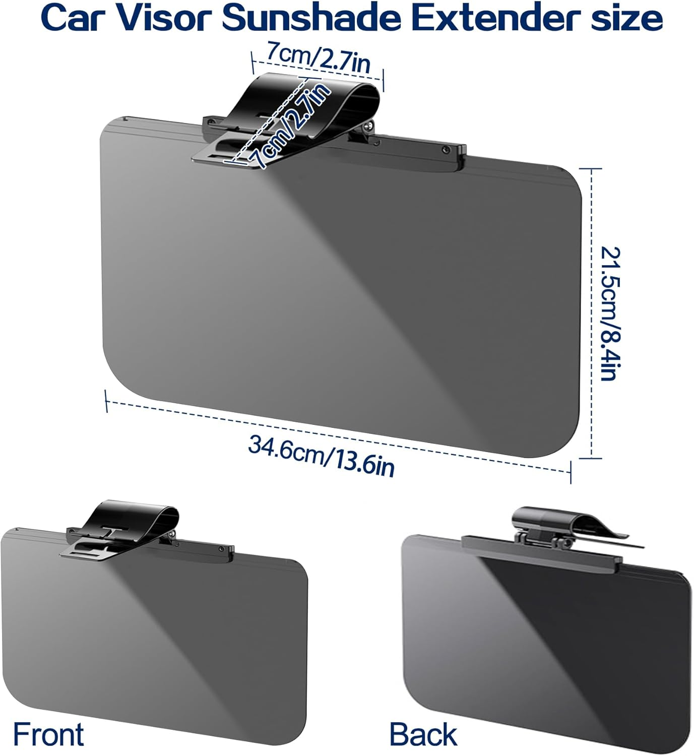 Car Visor Sunshade Extender, Adjustable Polarized Sun Visor Extender, Windshield Anti-Glare Uv-Filtering Sun Blocker for Safe Driving (Transparent) image number 3